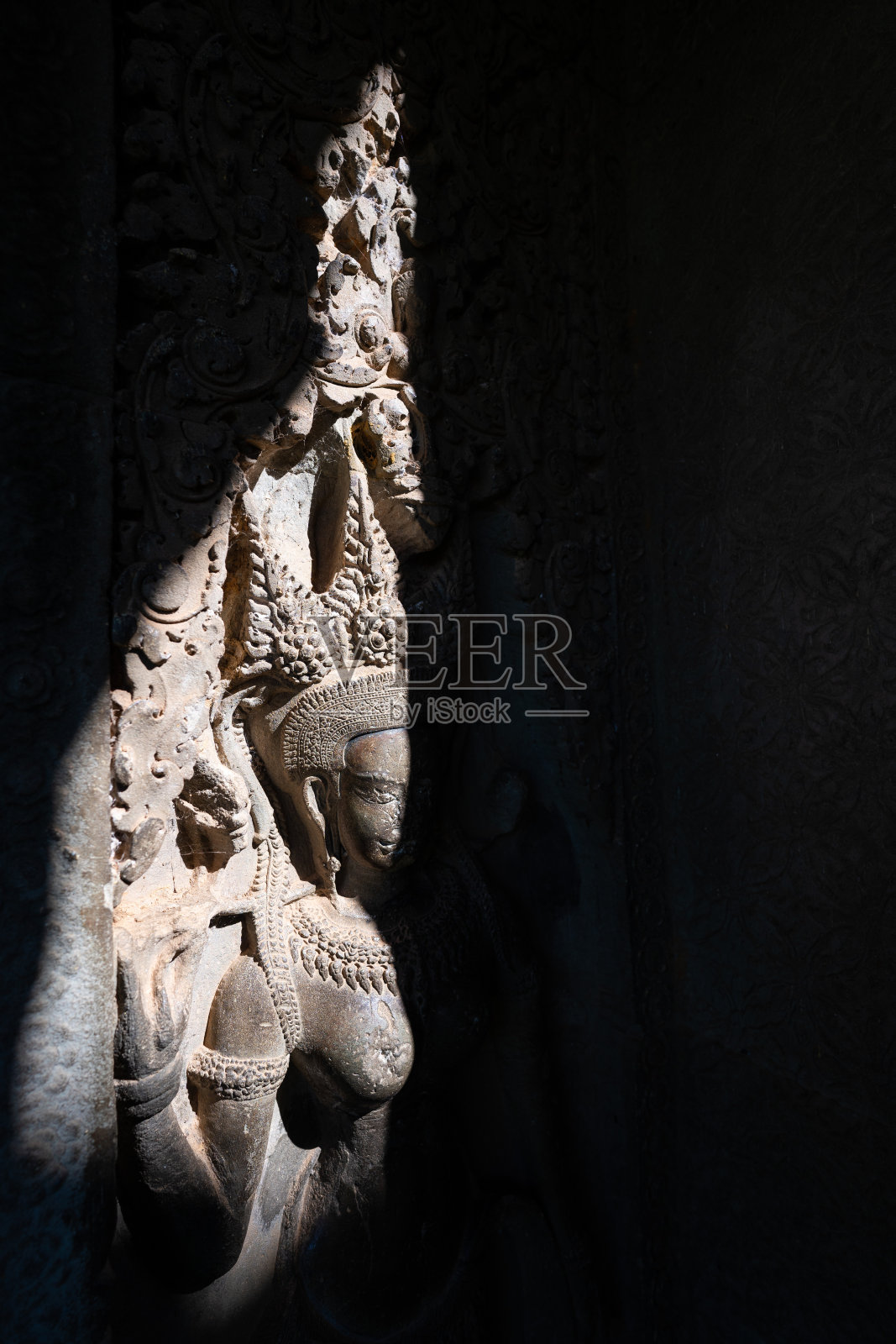 阿布萨拉女灵石雕在吴哥窟照片摄影图片