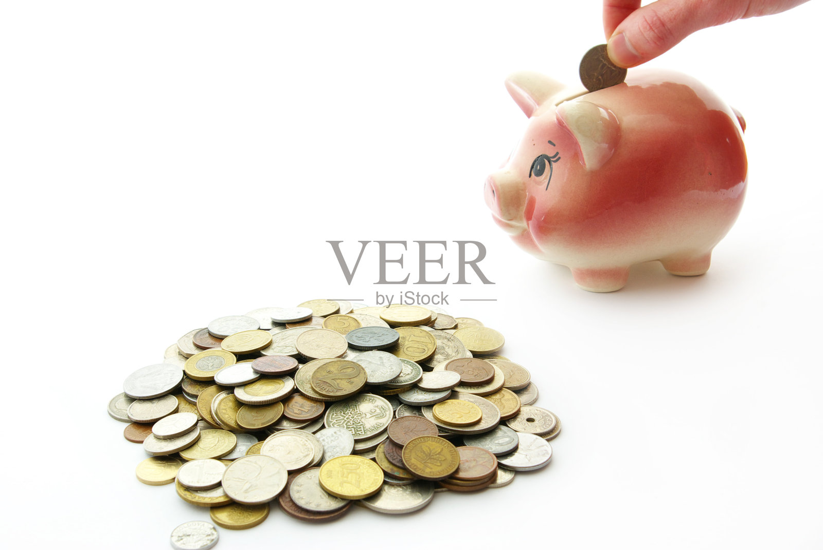 有硬币的储蓄罐照片摄影图片