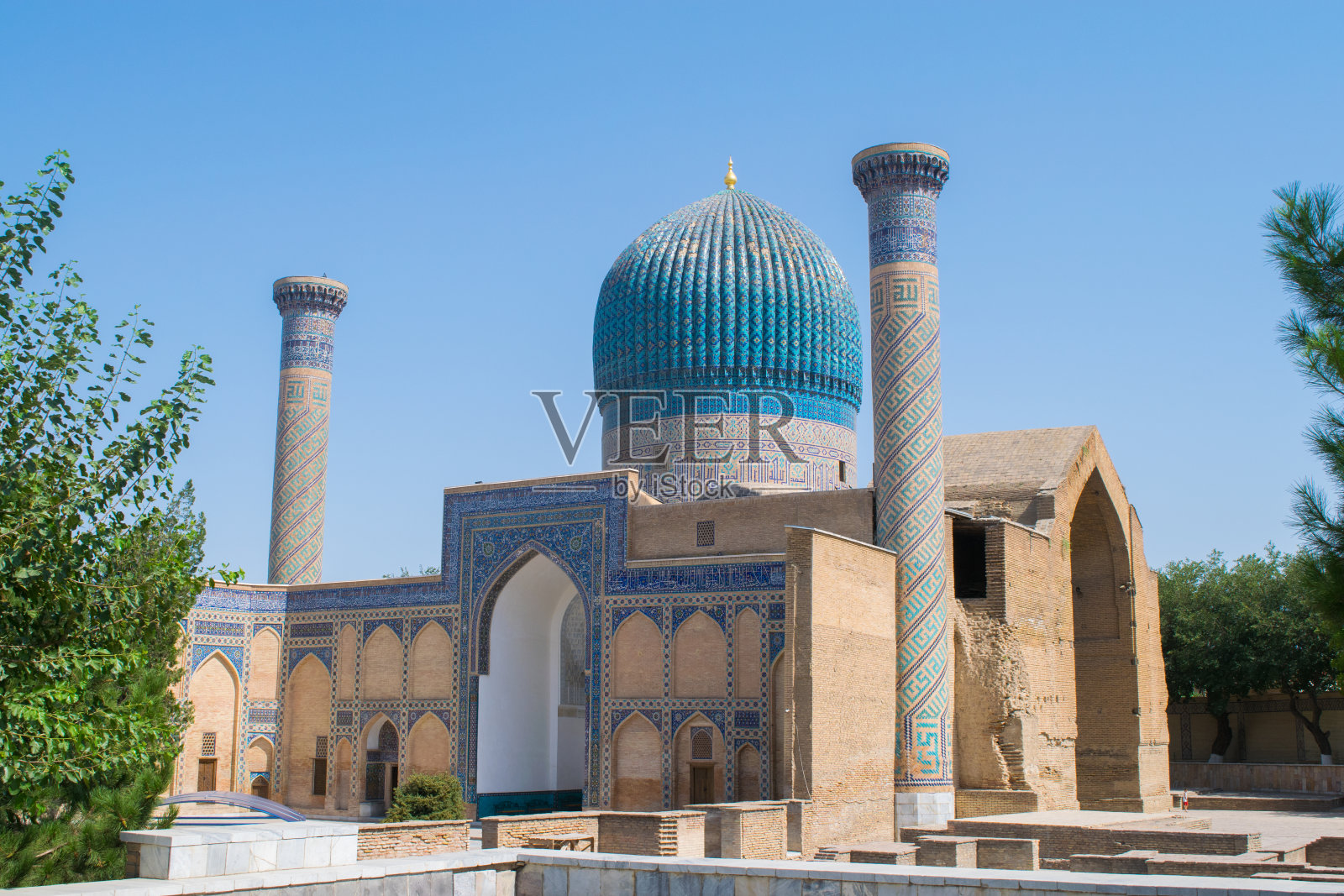 撒马尔罕清真寺照片摄影图片