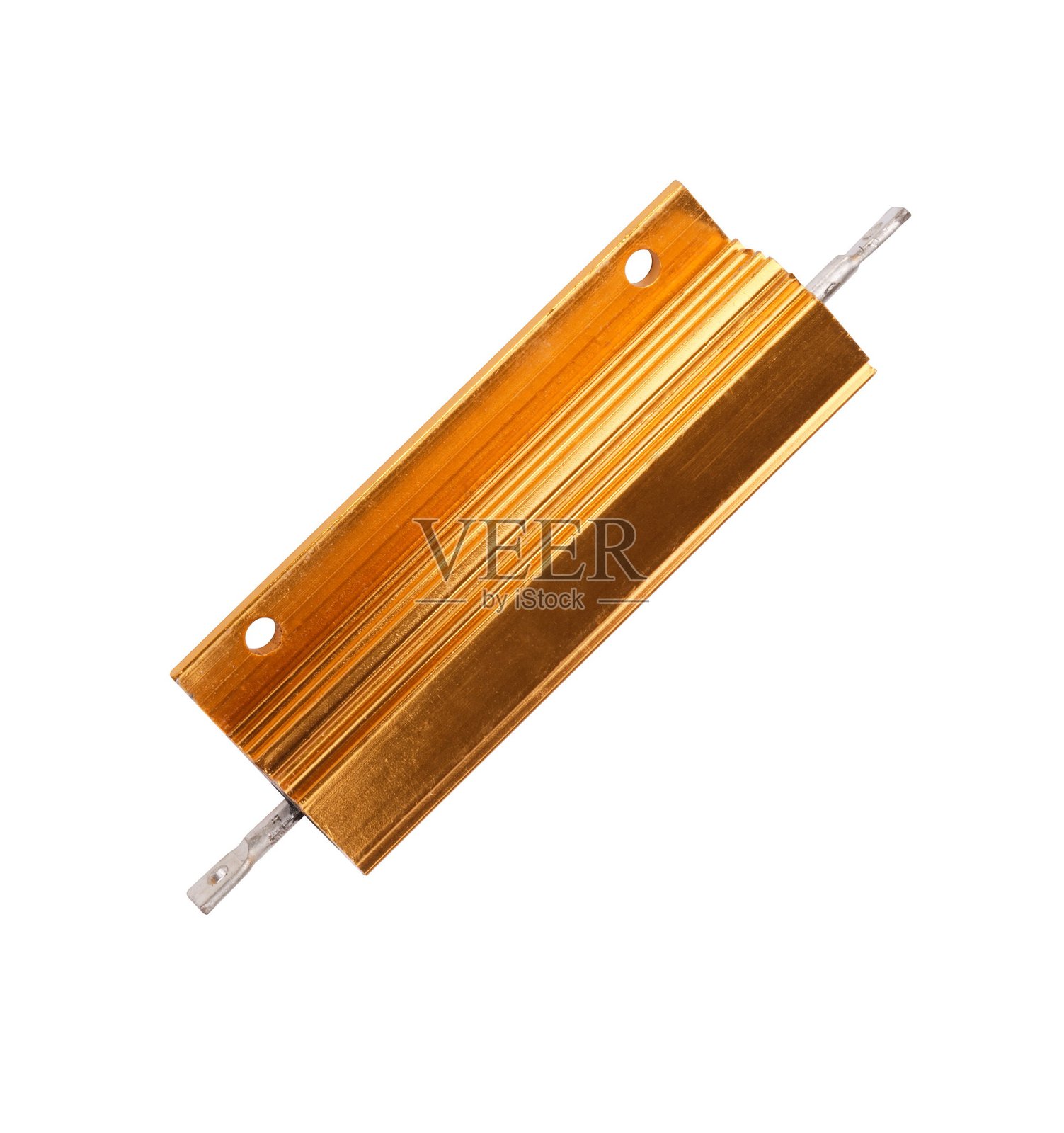 电阻器在金属外壳隔离照片摄影图片