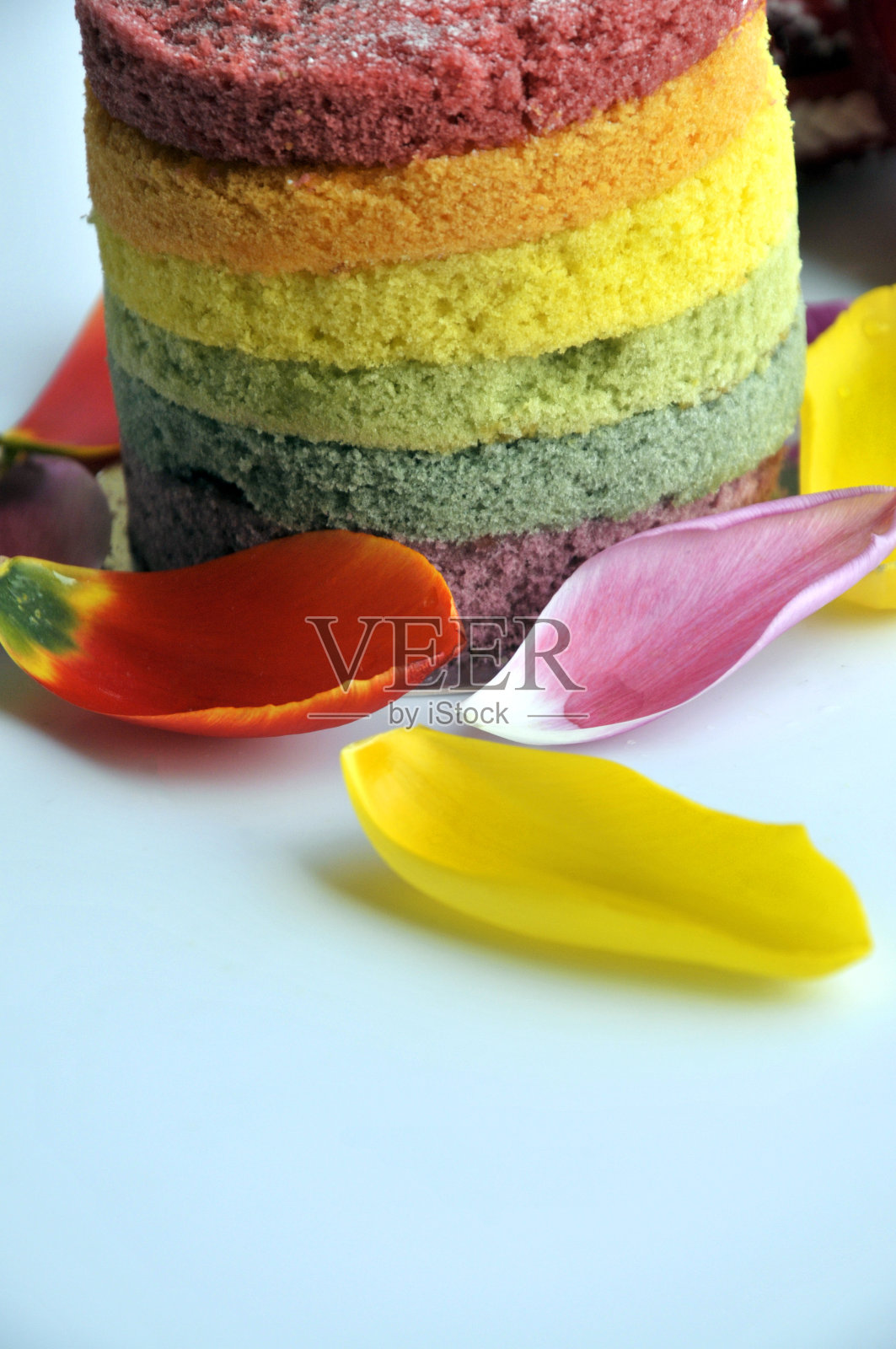 美味的彩虹蛋糕照片摄影图片