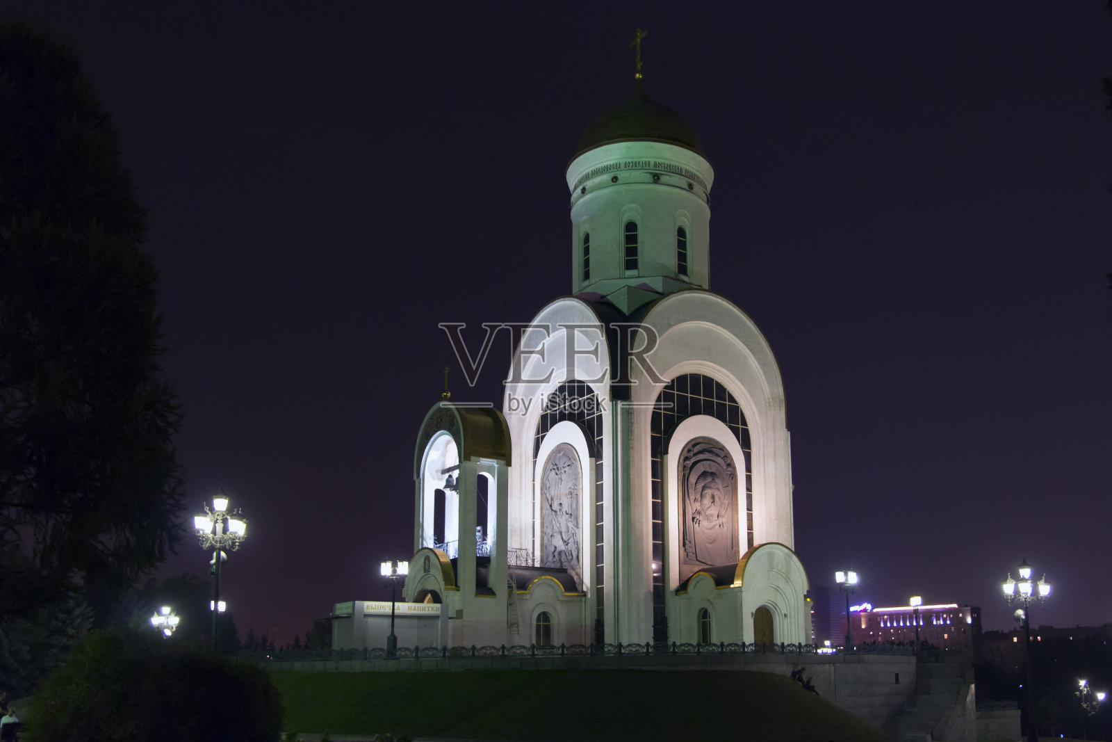 东正教堂的夜晚照片摄影图片