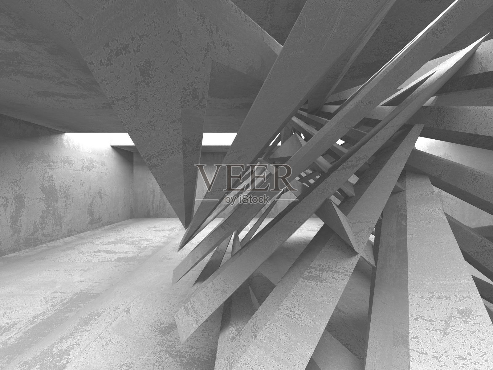 混凝土结构的背景。抽象的空暗室照片摄影图片