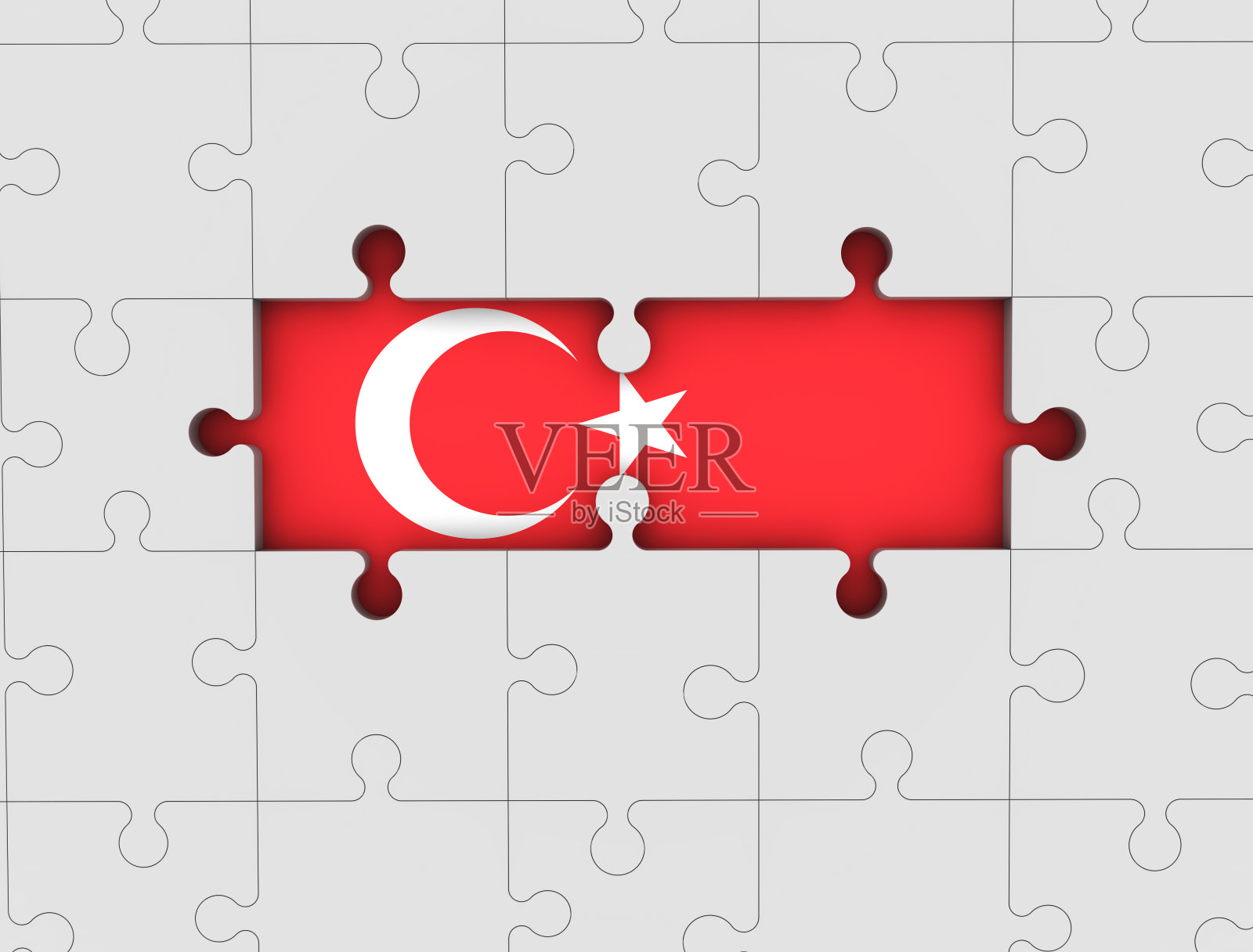 土耳其国旗拼图概念照片摄影图片