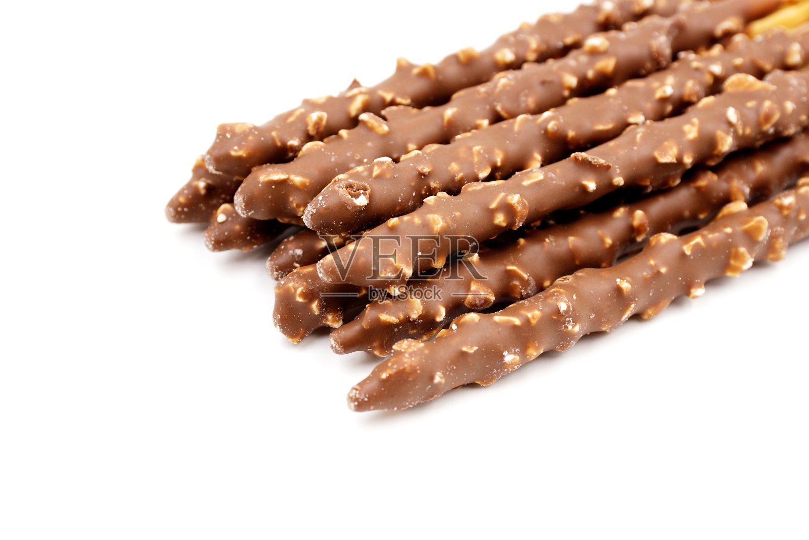 杏仁和巧克力涂层饼干棒照片摄影图片