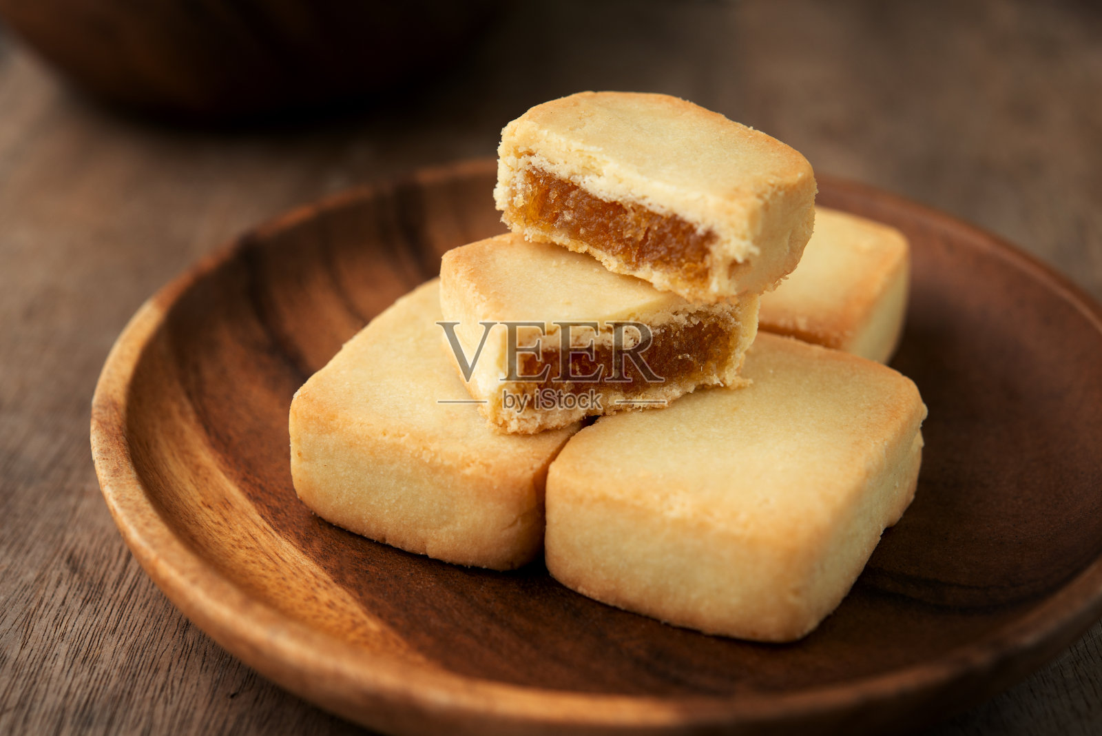 菠萝饼，台湾著名的甜点。照片摄影图片