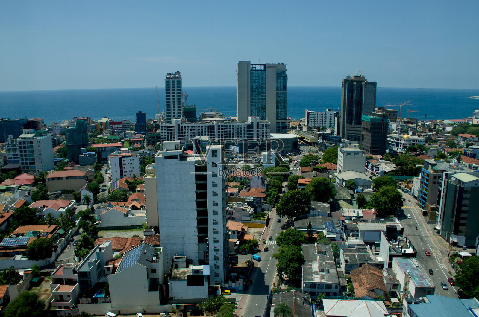 俯瞰风景城市科伦坡的斯里兰卡照片摄影图片
