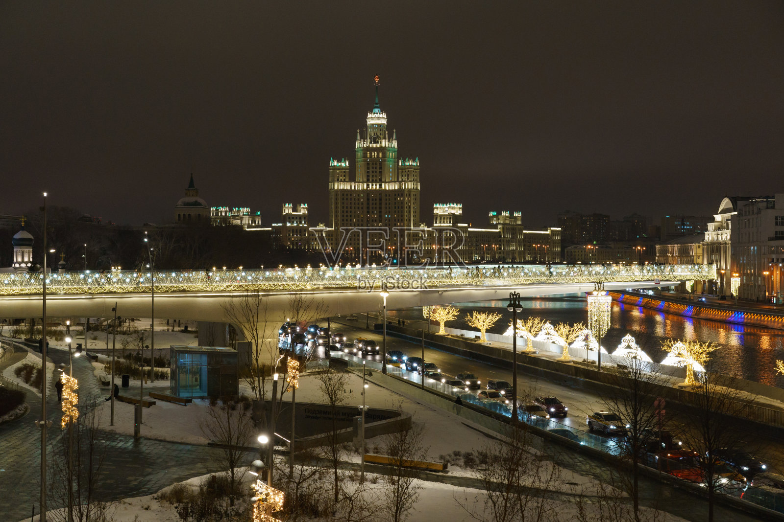 莫斯科，新年快乐，圣诞快乐!照片摄影图片