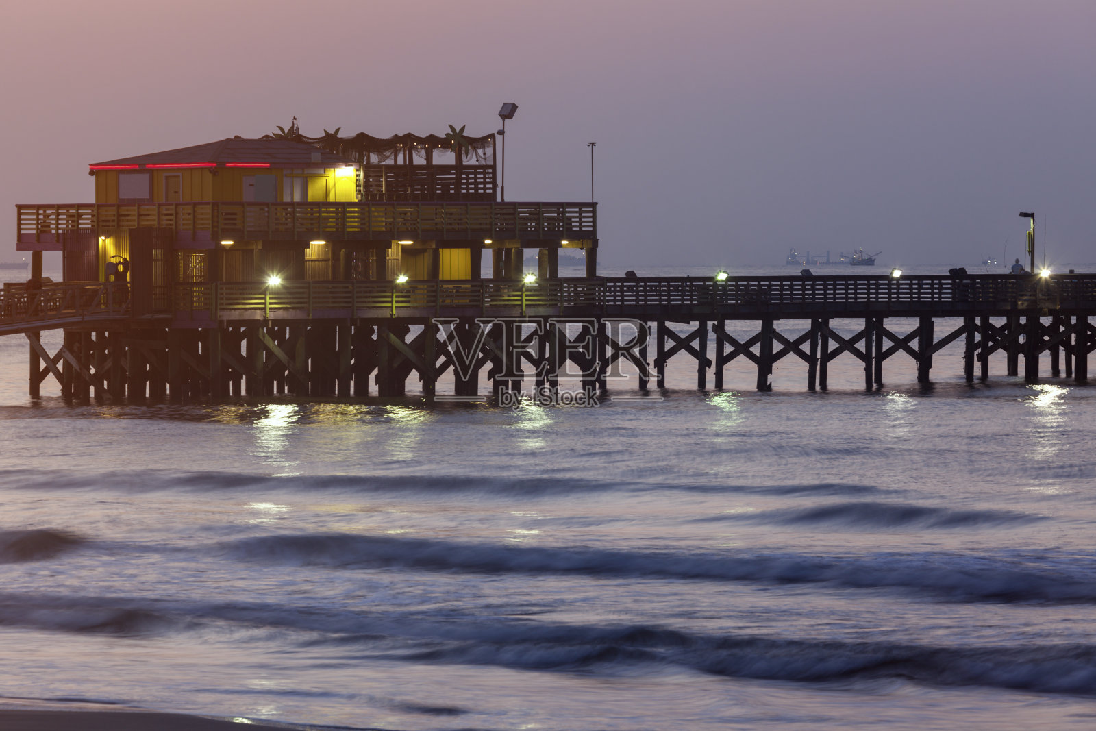 加尔维斯顿的钓鱼码头照片摄影图片