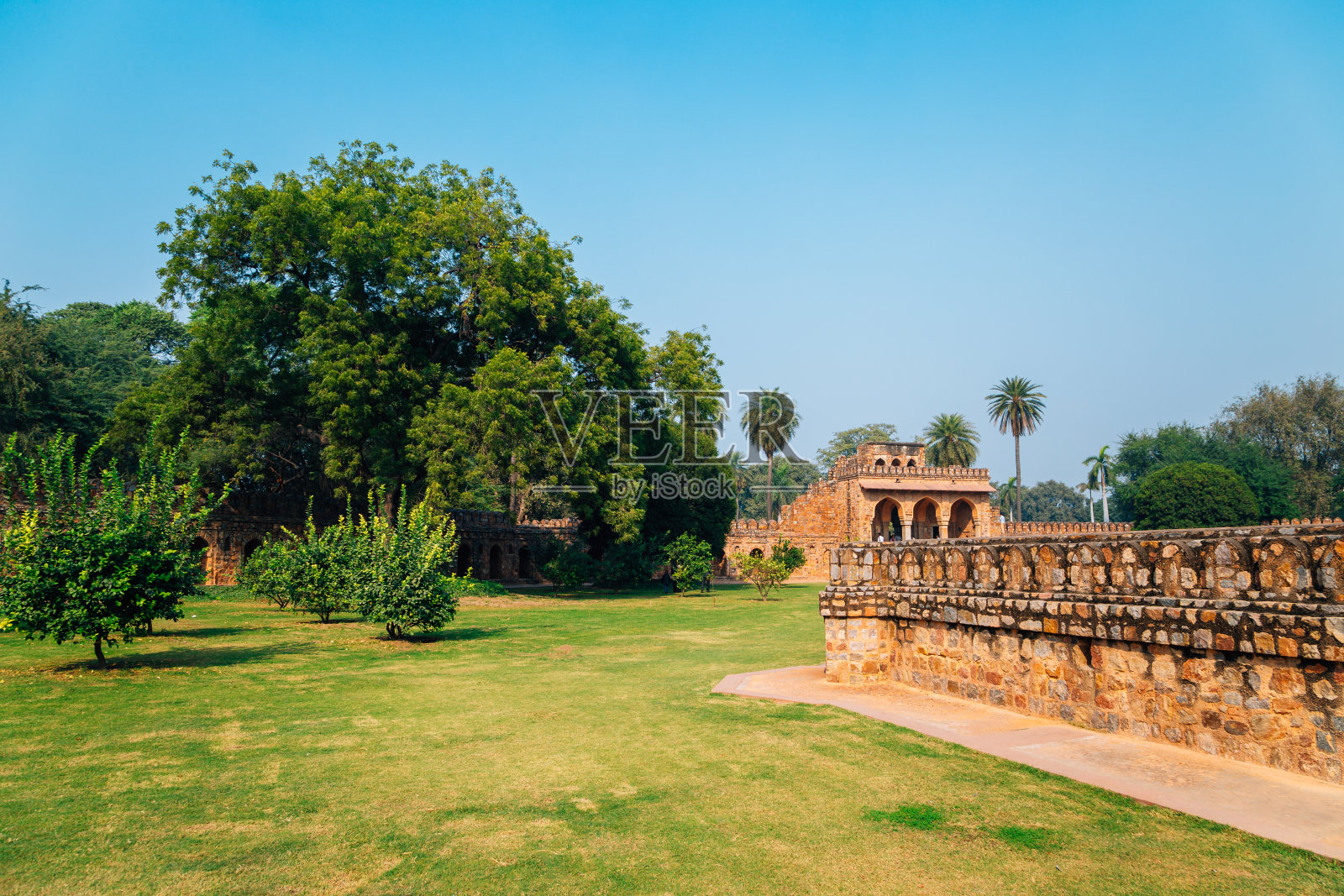 印度德里的胡马雍墓遗址照片摄影图片