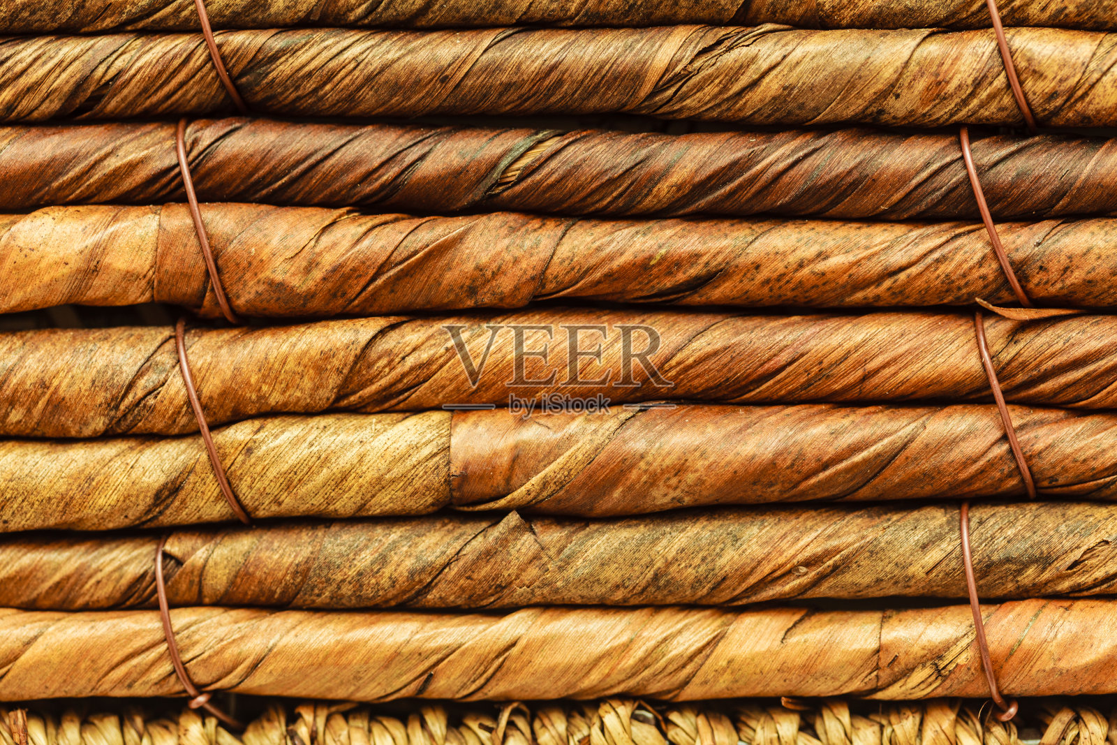 详细的柳条纹理图案的特写照片摄影图片