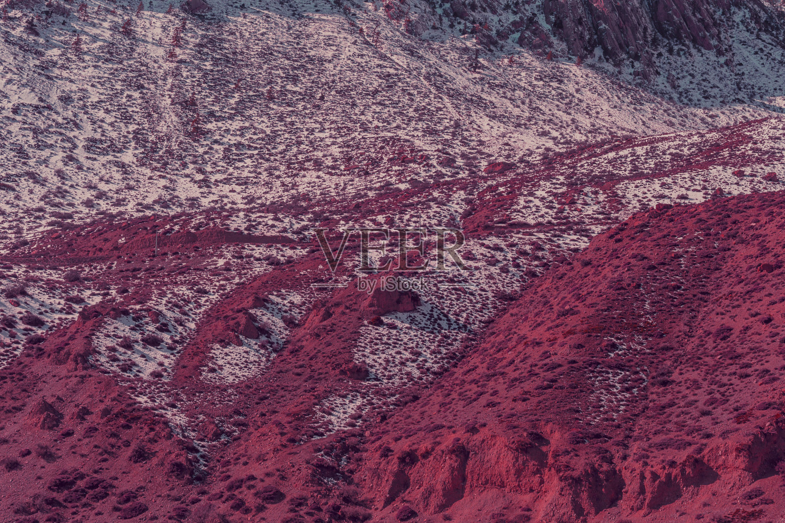 沙质山坡，金色的野马山，喜马拉雅山，卡格贝尼，卡利甘达基照片摄影图片