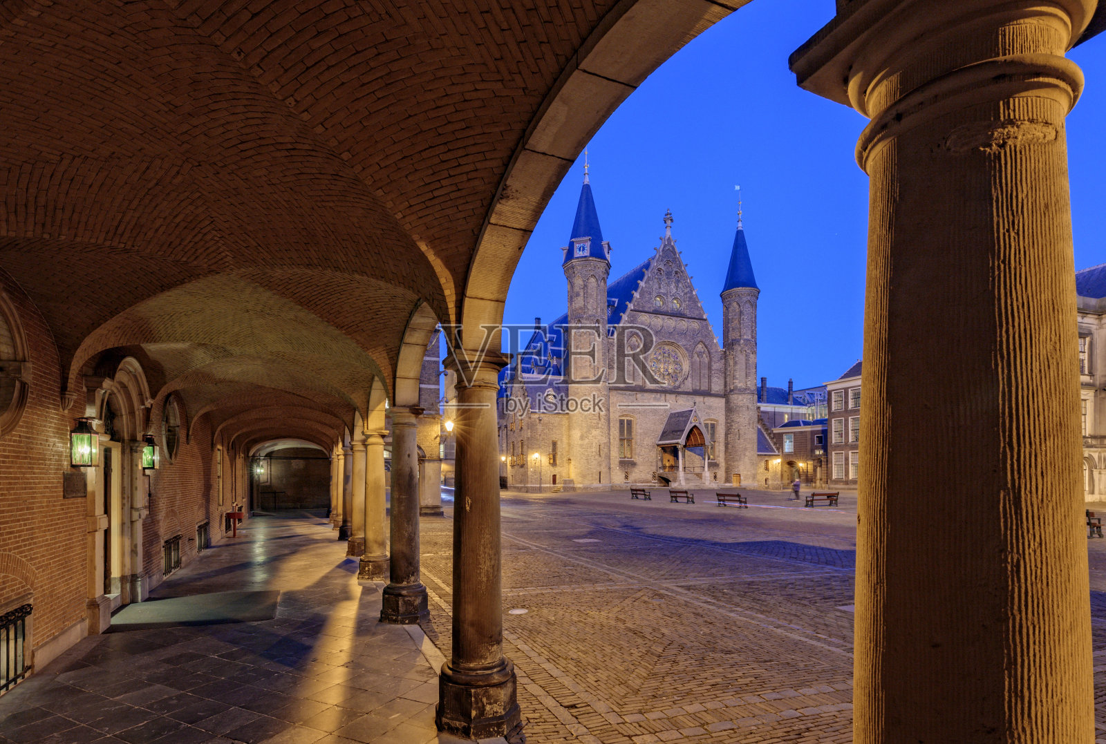 海牙的骑士厅，荷兰的政治中心照片摄影图片