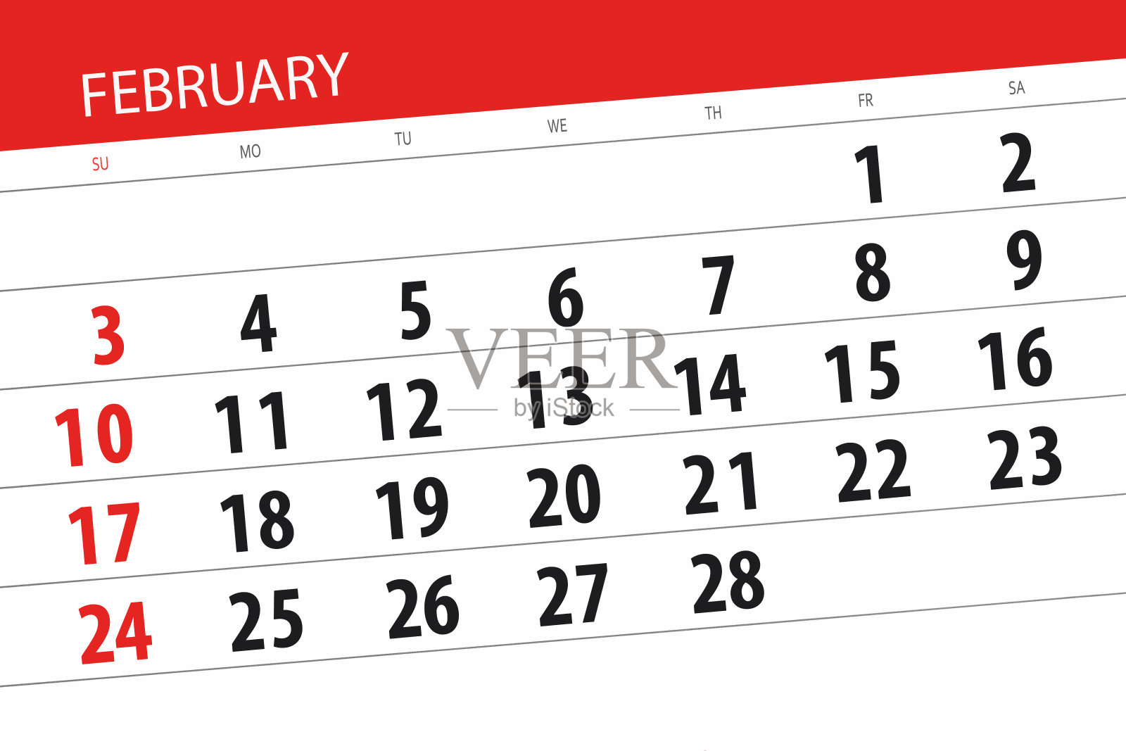 2019年2月的日历计划，截止日期设计模板素材