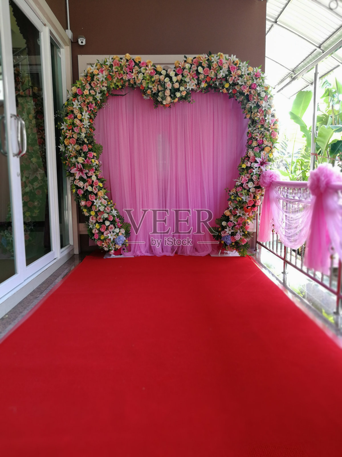 泰国的婚礼设置细节。照片摄影图片