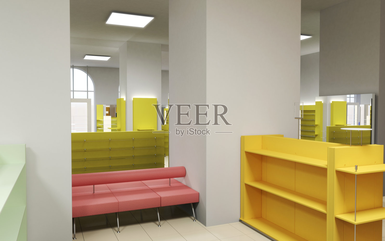 商店，商场，购物中心，室内可视化，3D插图照片摄影图片