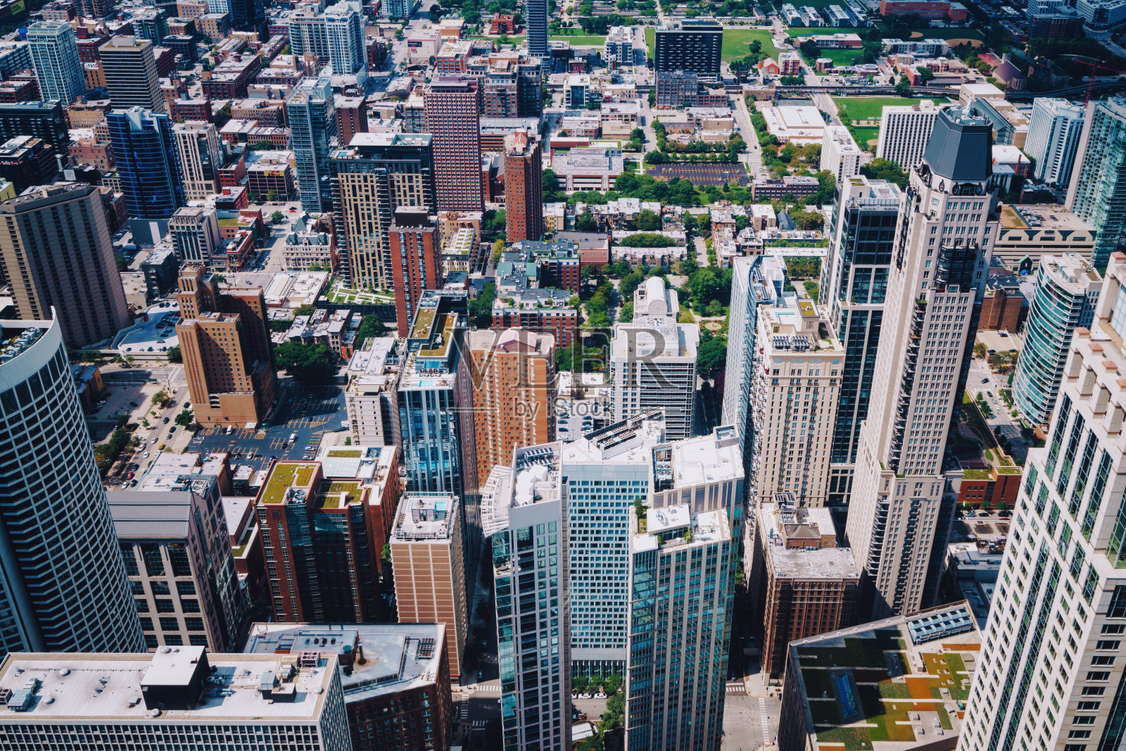 市中心摩天大楼鸟瞰图照片摄影图片