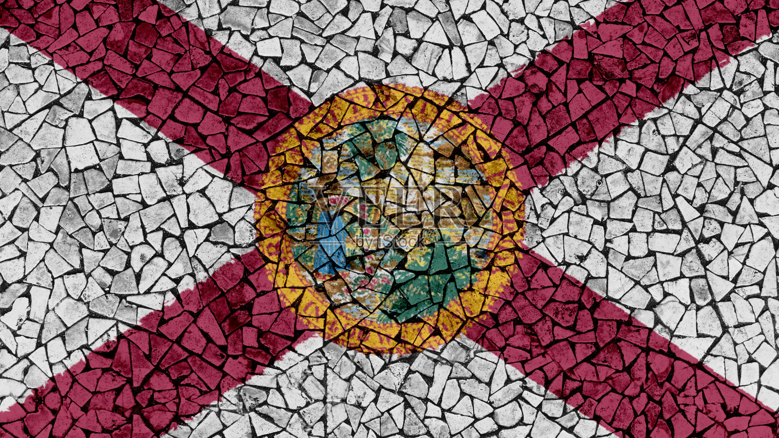 佛罗里达国旗马赛克瓷砖画照片摄影图片