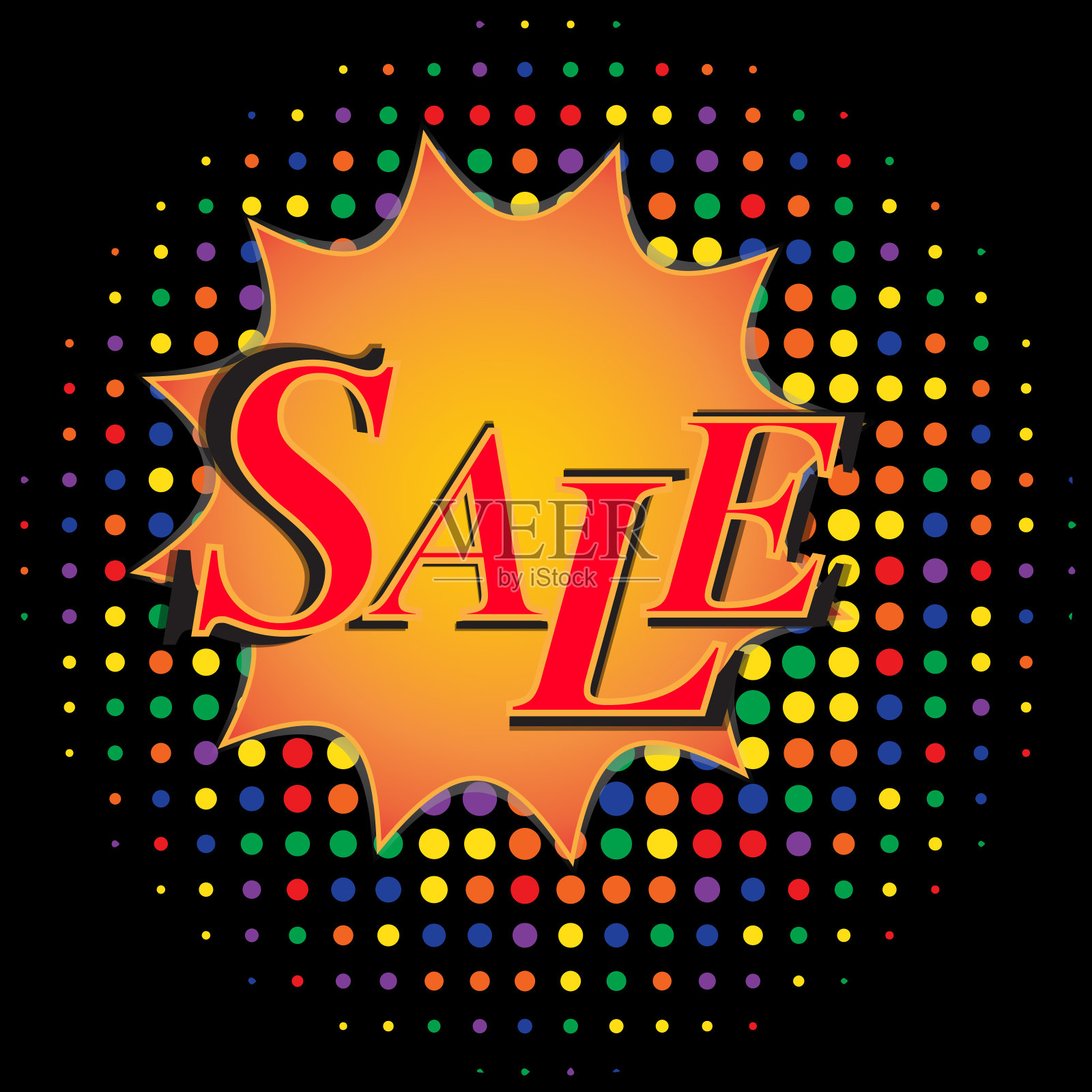 销售横幅漫画文字效果设计元素图片