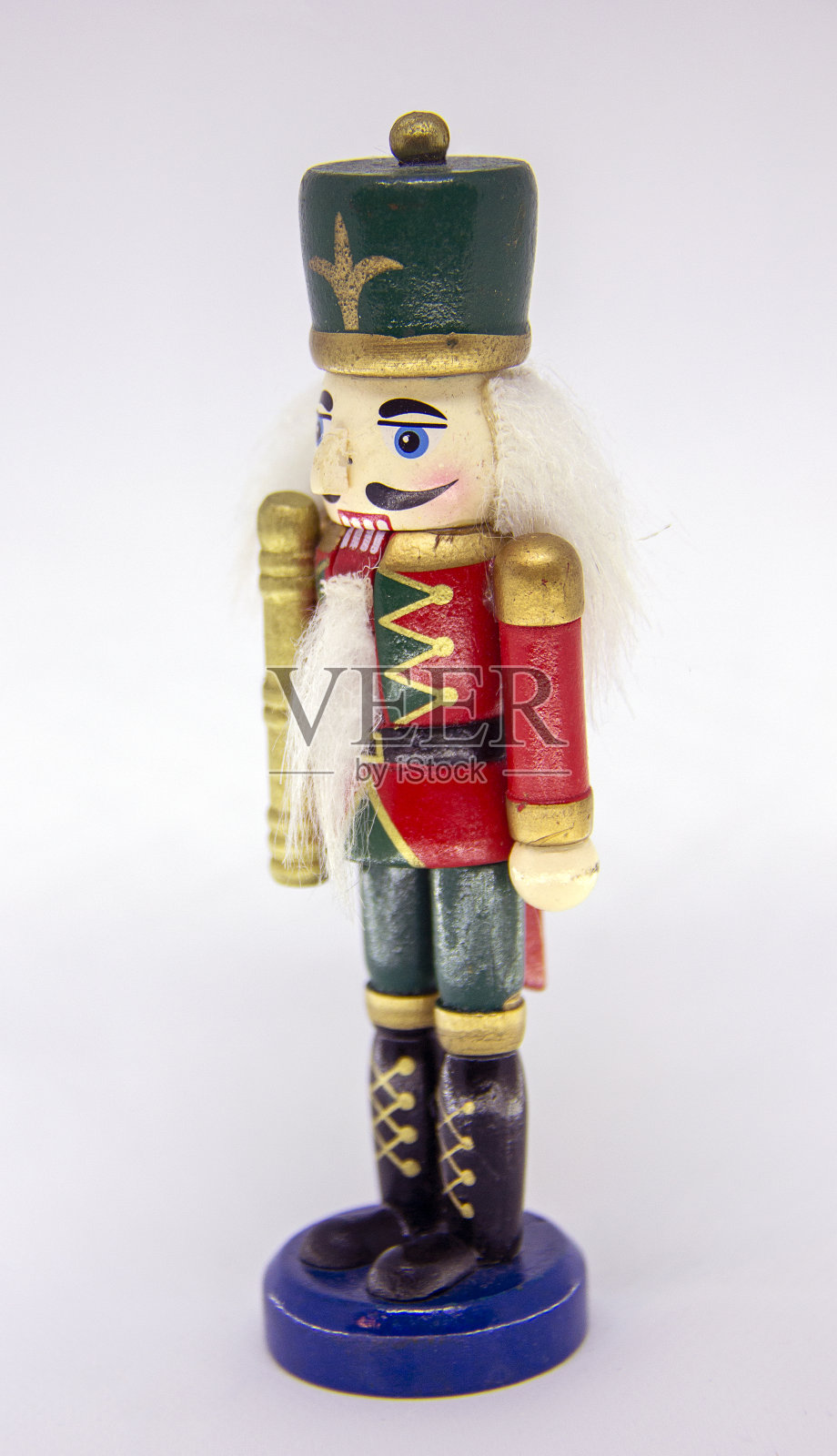 复古圣诞装饰木制胡桃夹子照片摄影图片