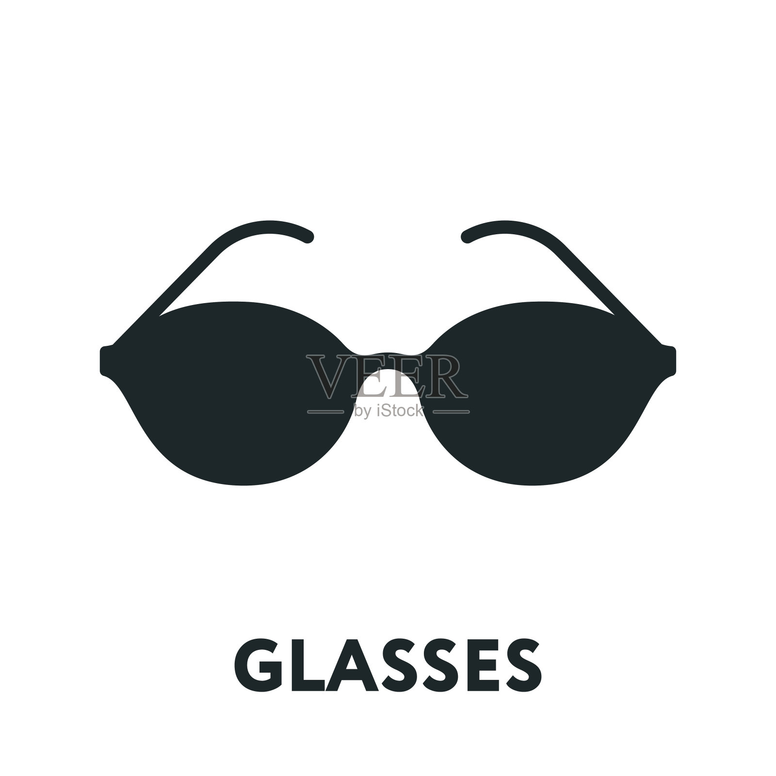 眼镜和太阳镜模型。光学眼镜时尚镜片。矢量平线图标。设计元素图片