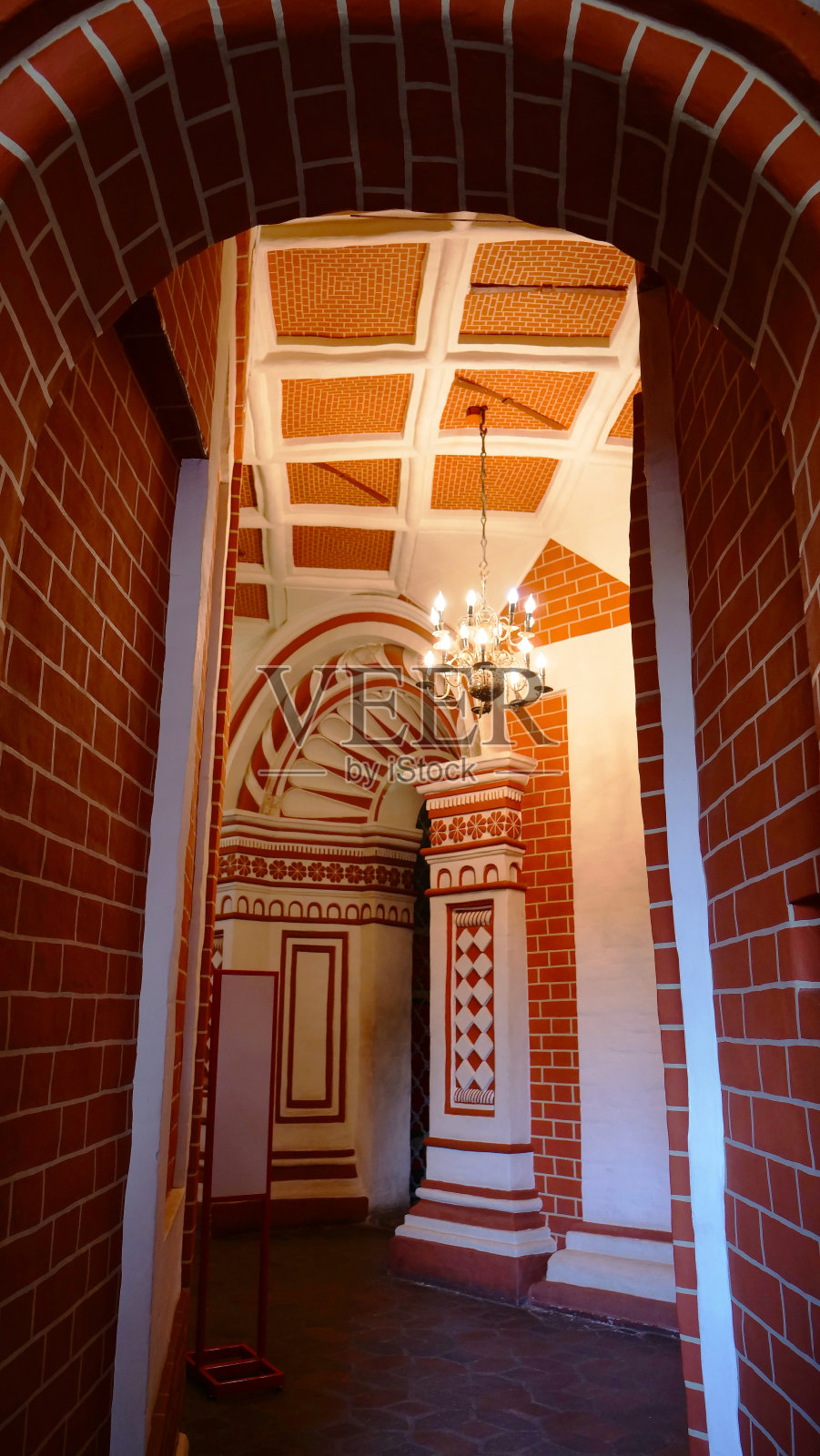 复古复古的室内圣巴西尔大教堂在红场莫斯科克里姆林宫，俄罗斯照片摄影图片