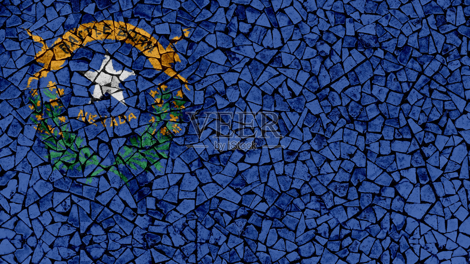 内华达旗马赛克瓷砖画照片摄影图片