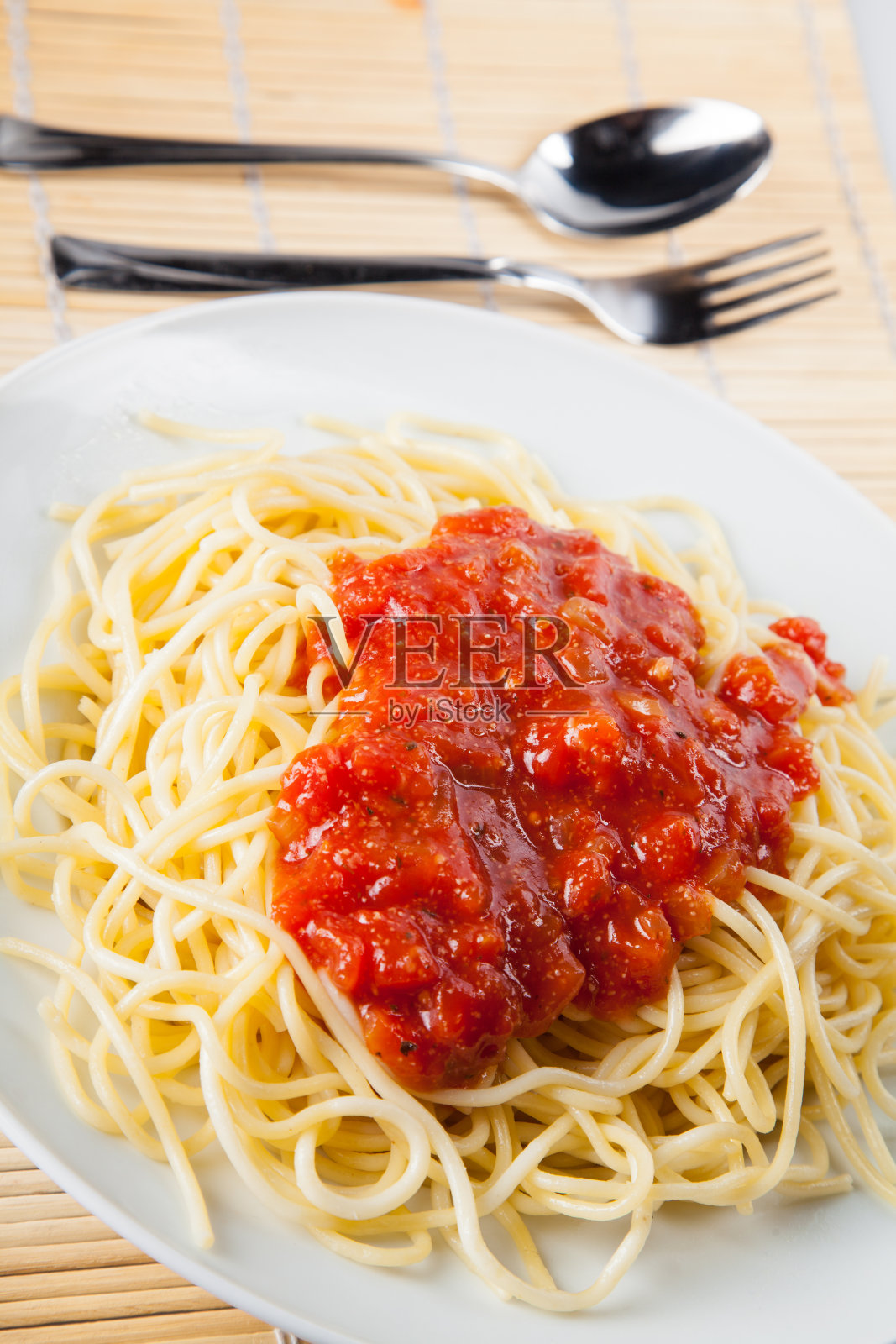 番茄酱通心粉照片摄影图片