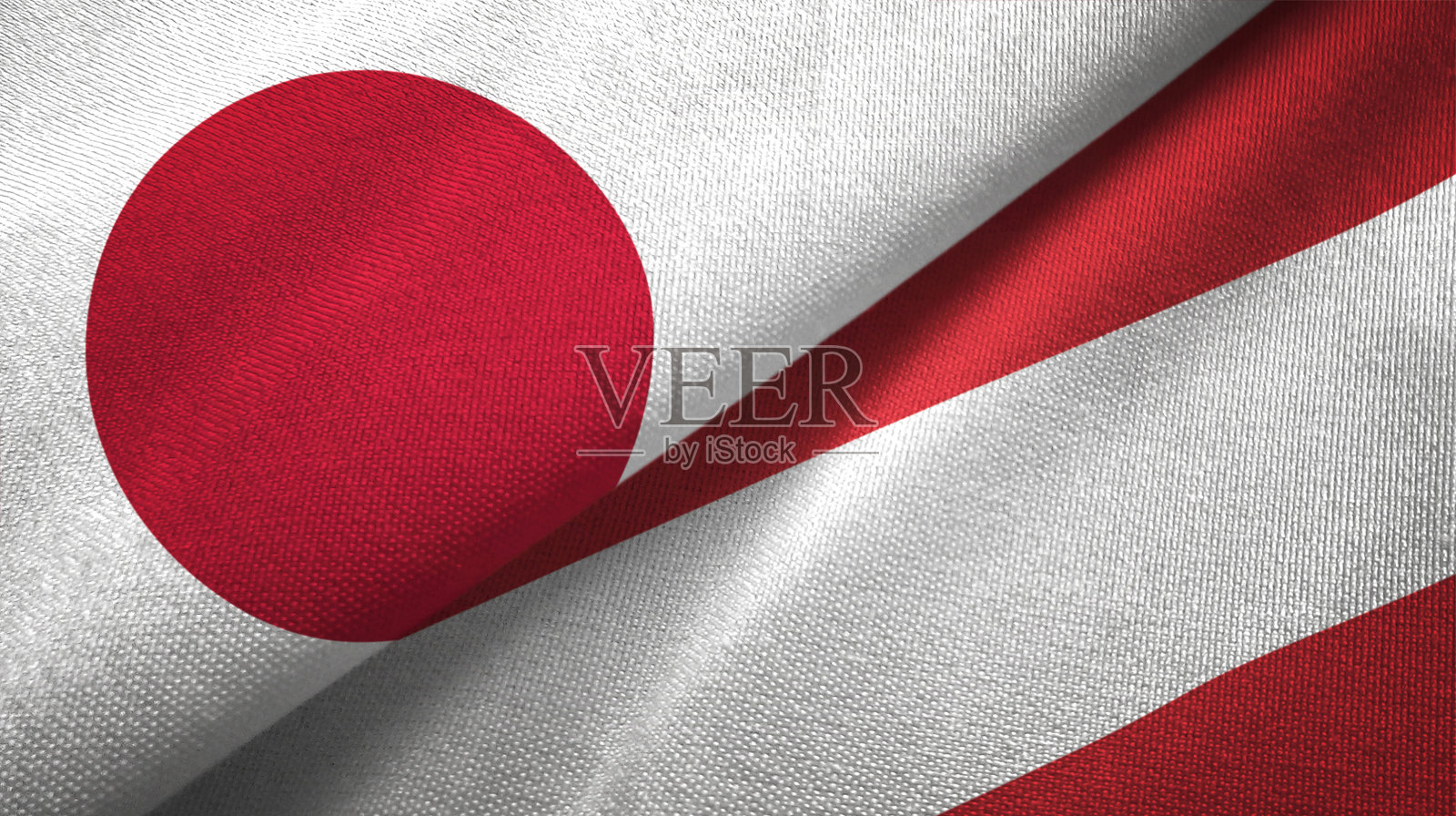 奥地利和日本两国国旗一起关系纺织品布织物质地照片摄影图片
