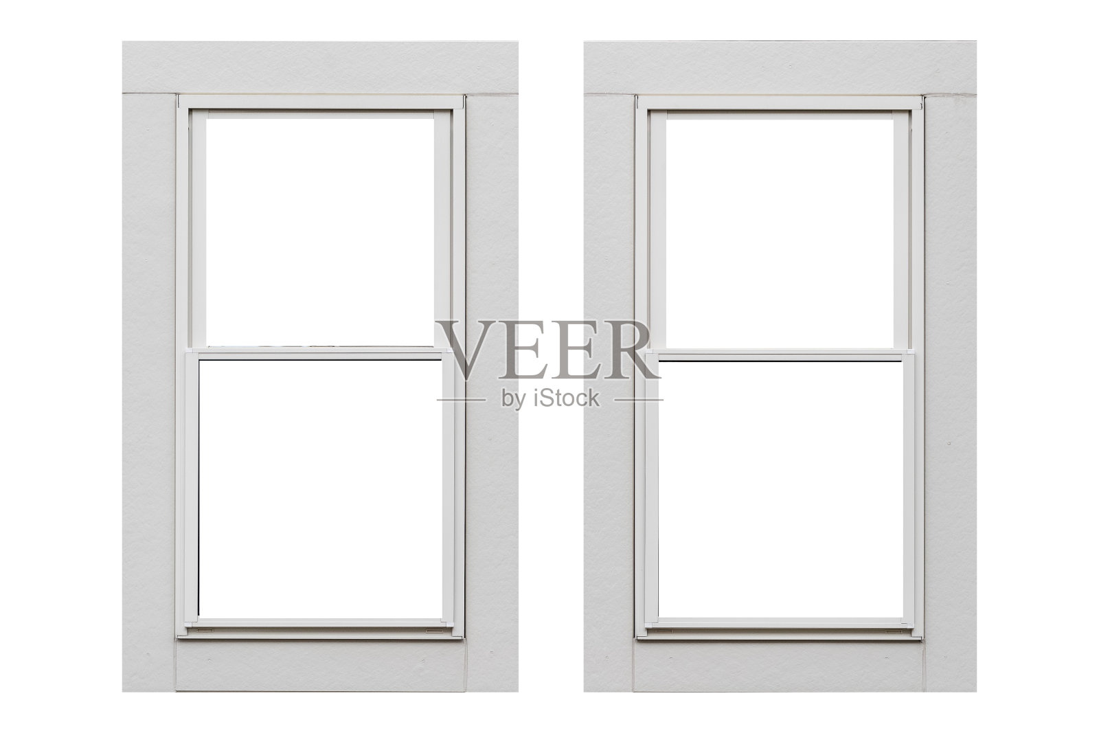 白色金属窗框孤立在白色背景上照片摄影图片