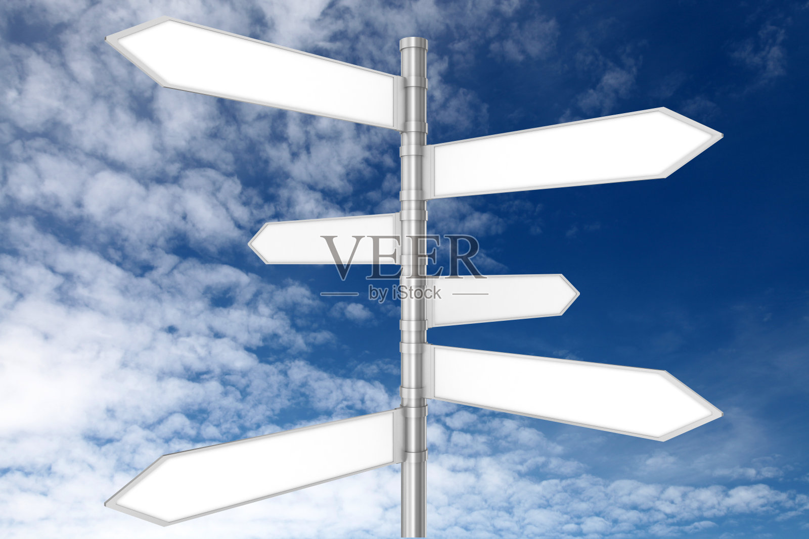 路标方向标志空白天空背景照片摄影图片