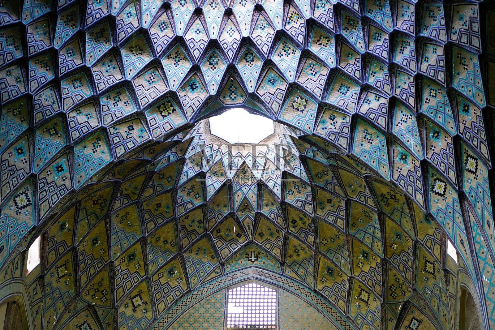 伊朗清真寺天花板照片摄影图片