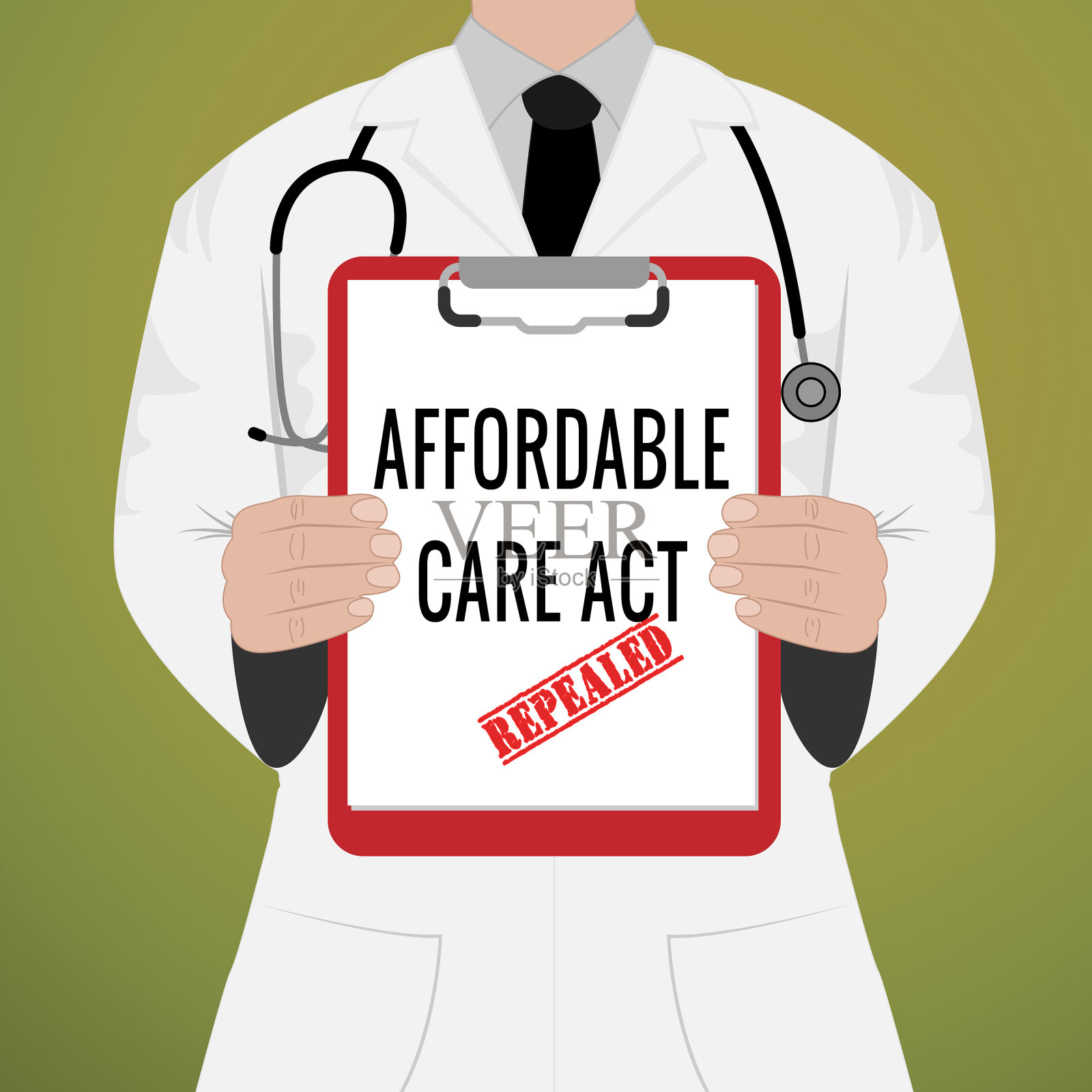 废除平价医疗法案医疗保健 - 3D插图照片摄影图片