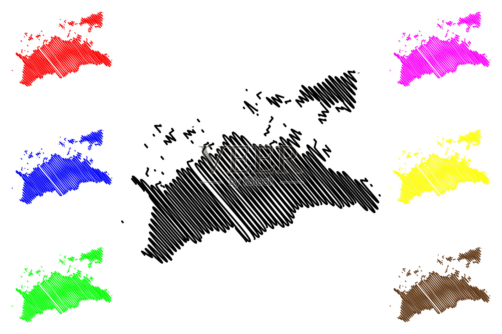 香川县地图矢量插画图片素材