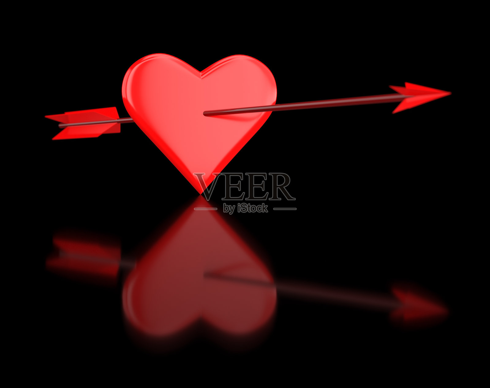 红心带箭照片摄影图片