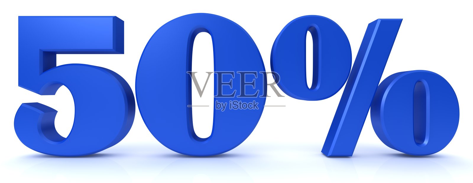 百分比标志数字50利率销售节省价格降低标签3d蓝色旗帜标志渲染图形照片摄影图片