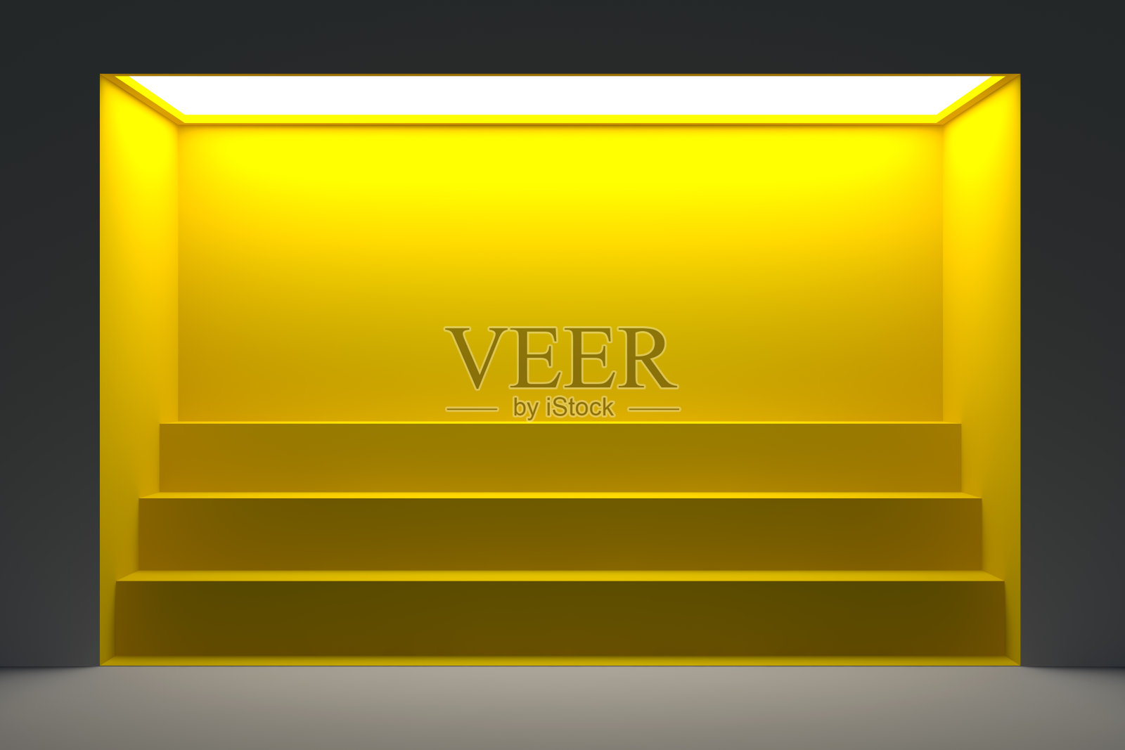 简单的空店面，展示，讲台，壁龛或场景与大窗户和货架。3 d渲染。照片摄影图片