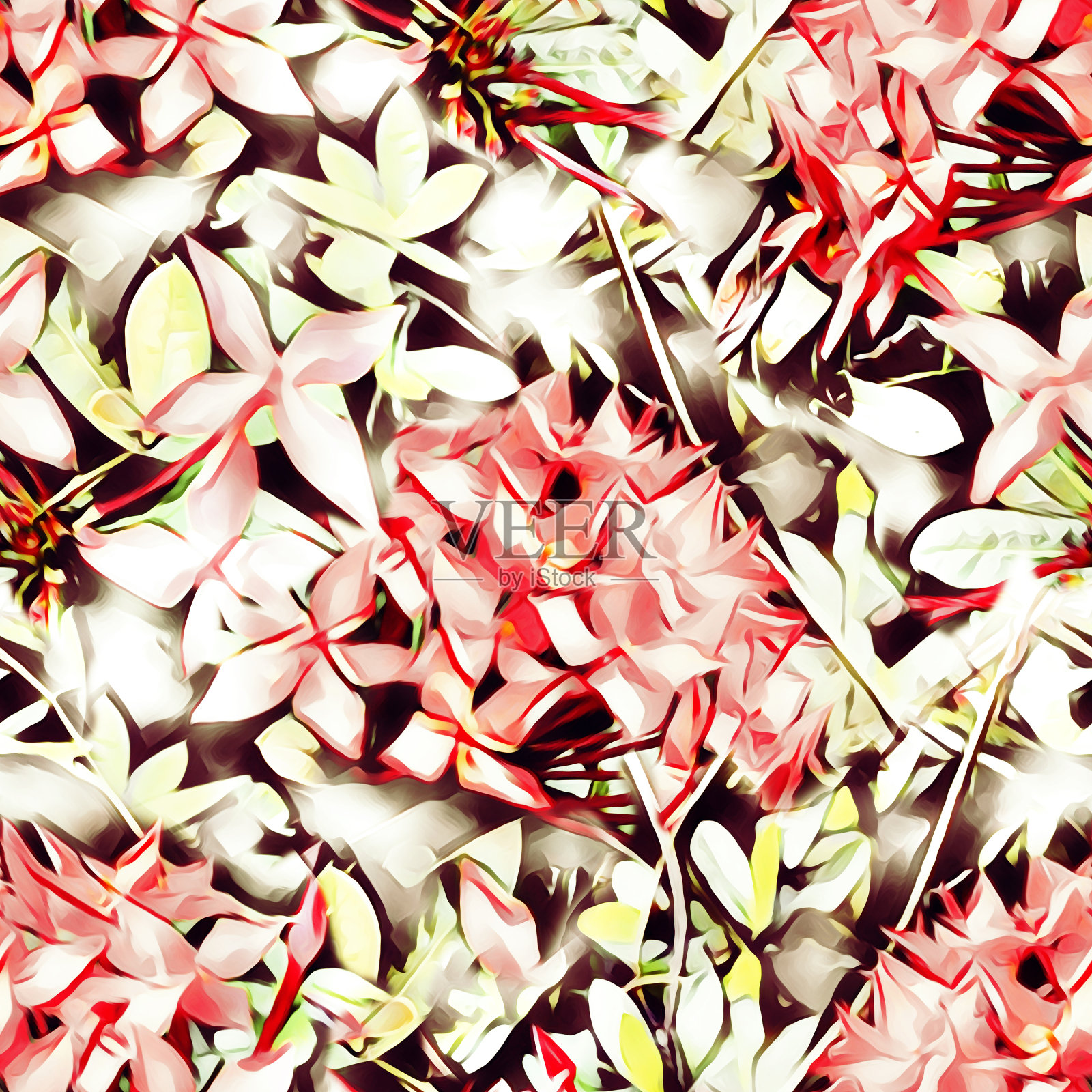 花卉无缝模式。插画图片素材