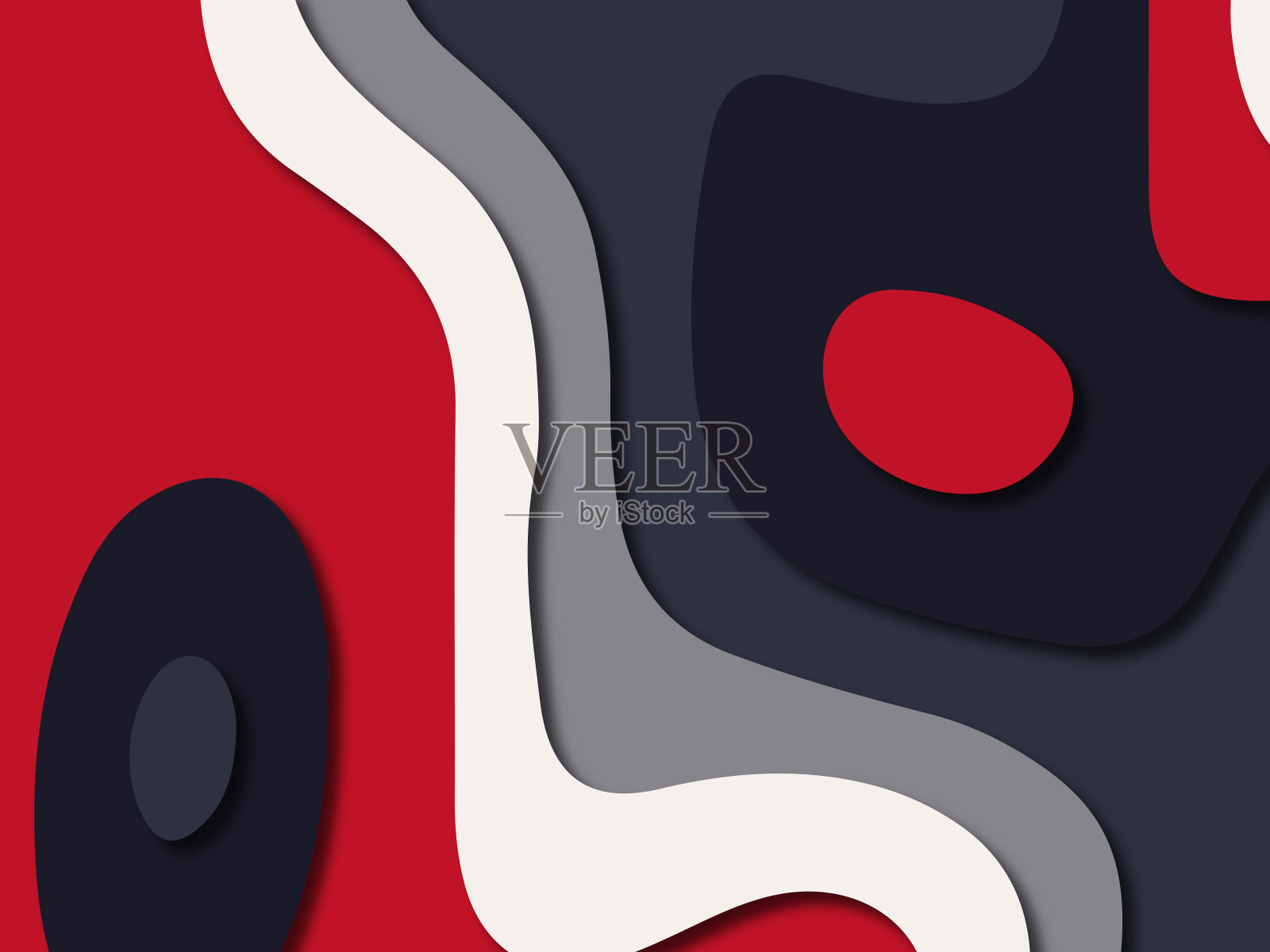 多色剪纸节目背景与现代蓝红白颜色照片摄影图片