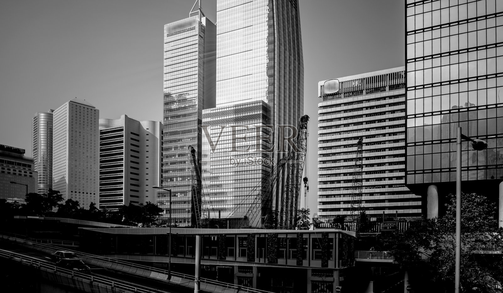 黑白色调的香港现代写字楼图像照片摄影图片