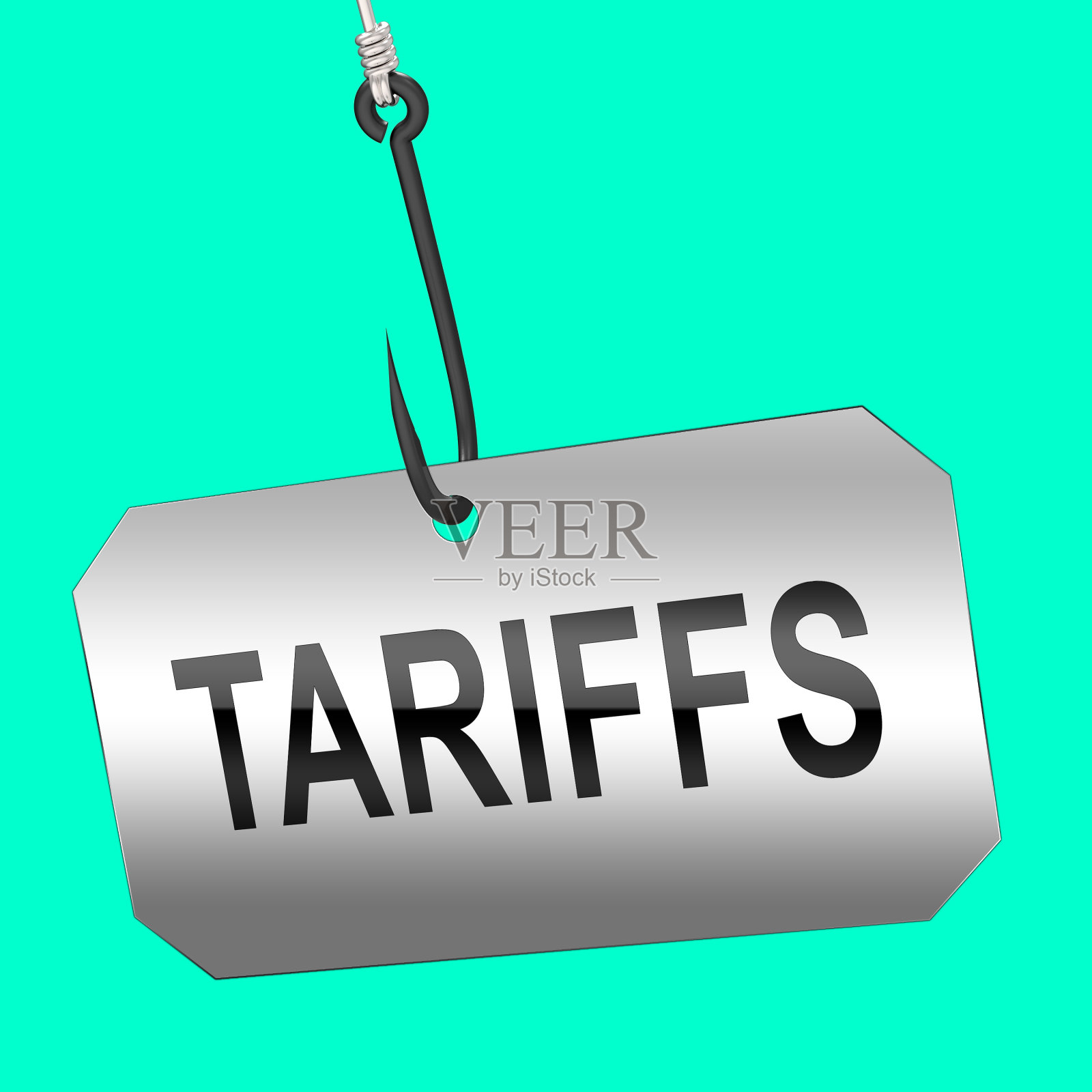 ． 作为关税和惩罚的中国贸易关税- 3d插图照片摄影图片