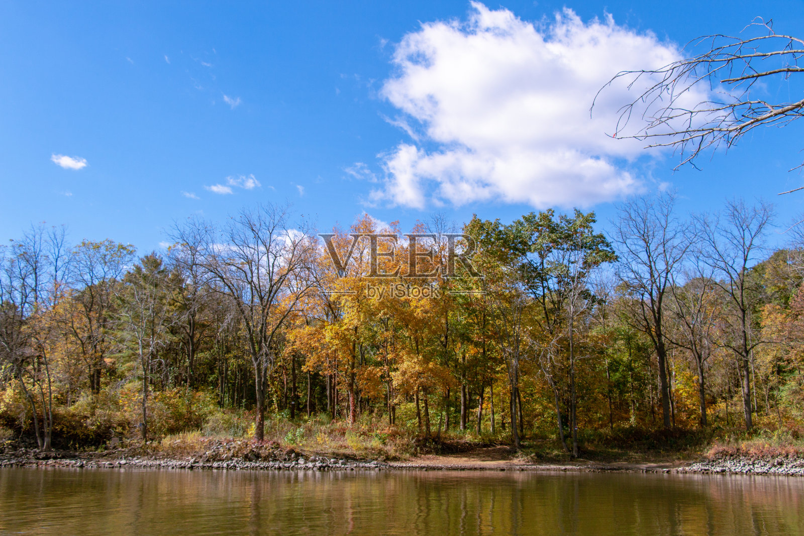 湖在秋天照片摄影图片