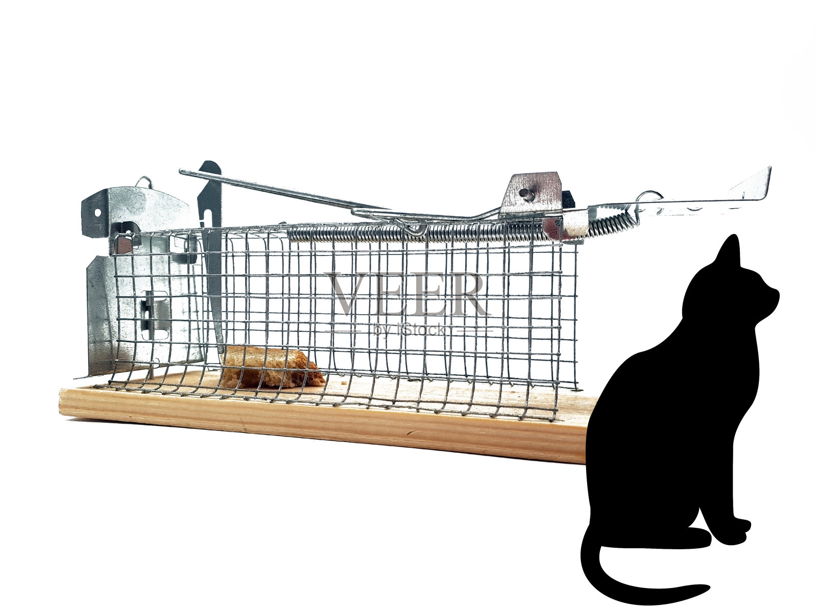 活捕鼠器剪出白色背景照片摄影图片