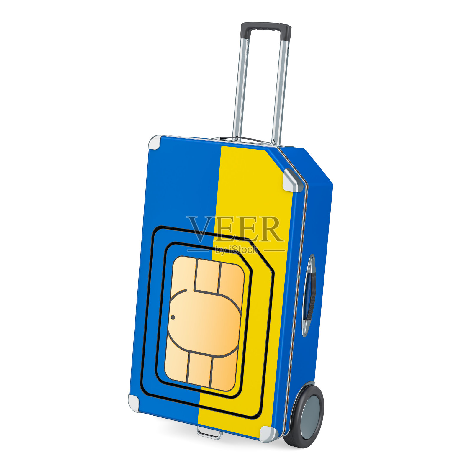 旅行模拟，漫游和旅行在乌克兰，3D渲染孤立的白色背景照片摄影图片