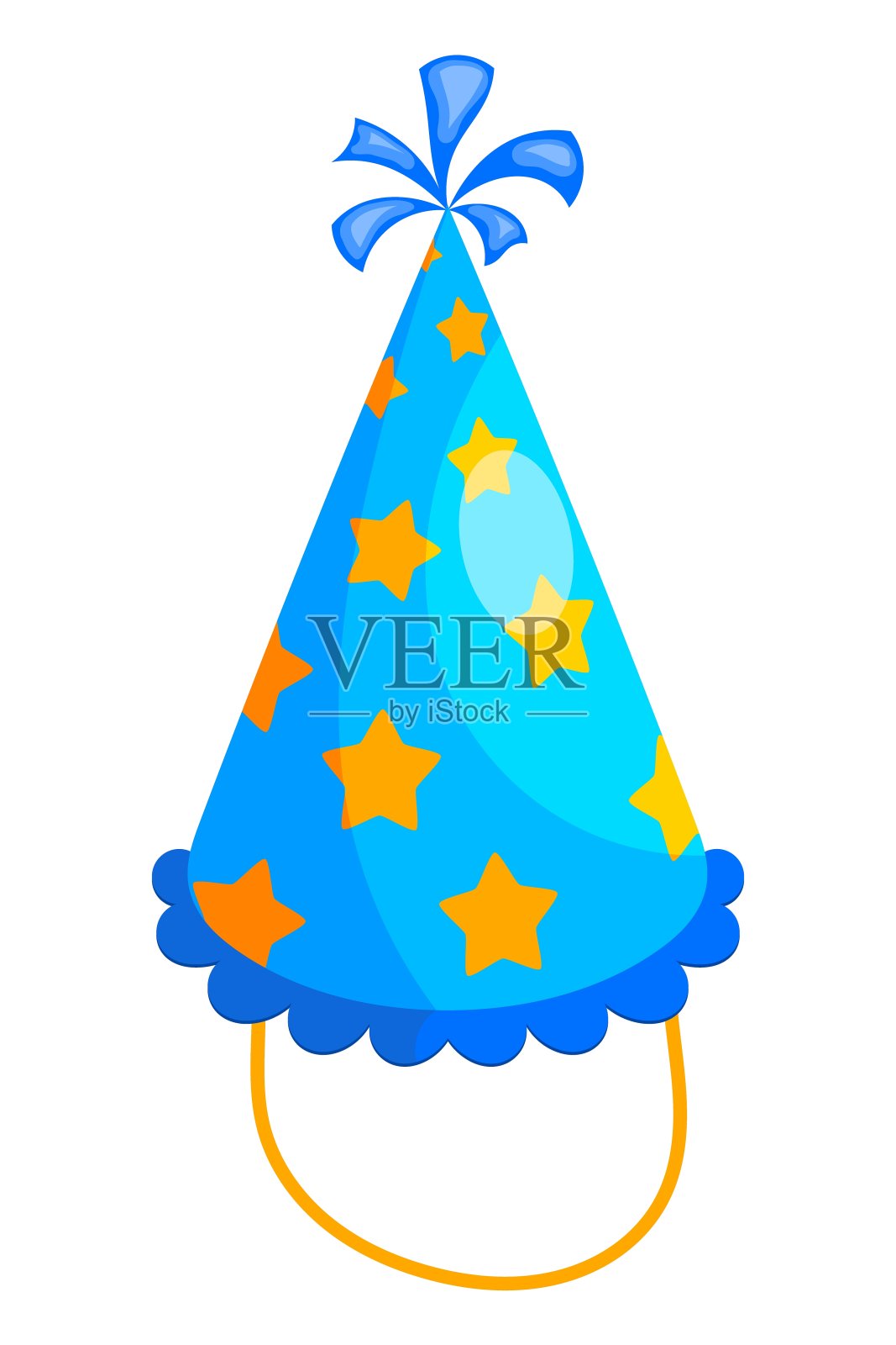 彩色插图的蓝色节日饼干在白色的背景。矢量插图的风格卡通popper插画图片素材