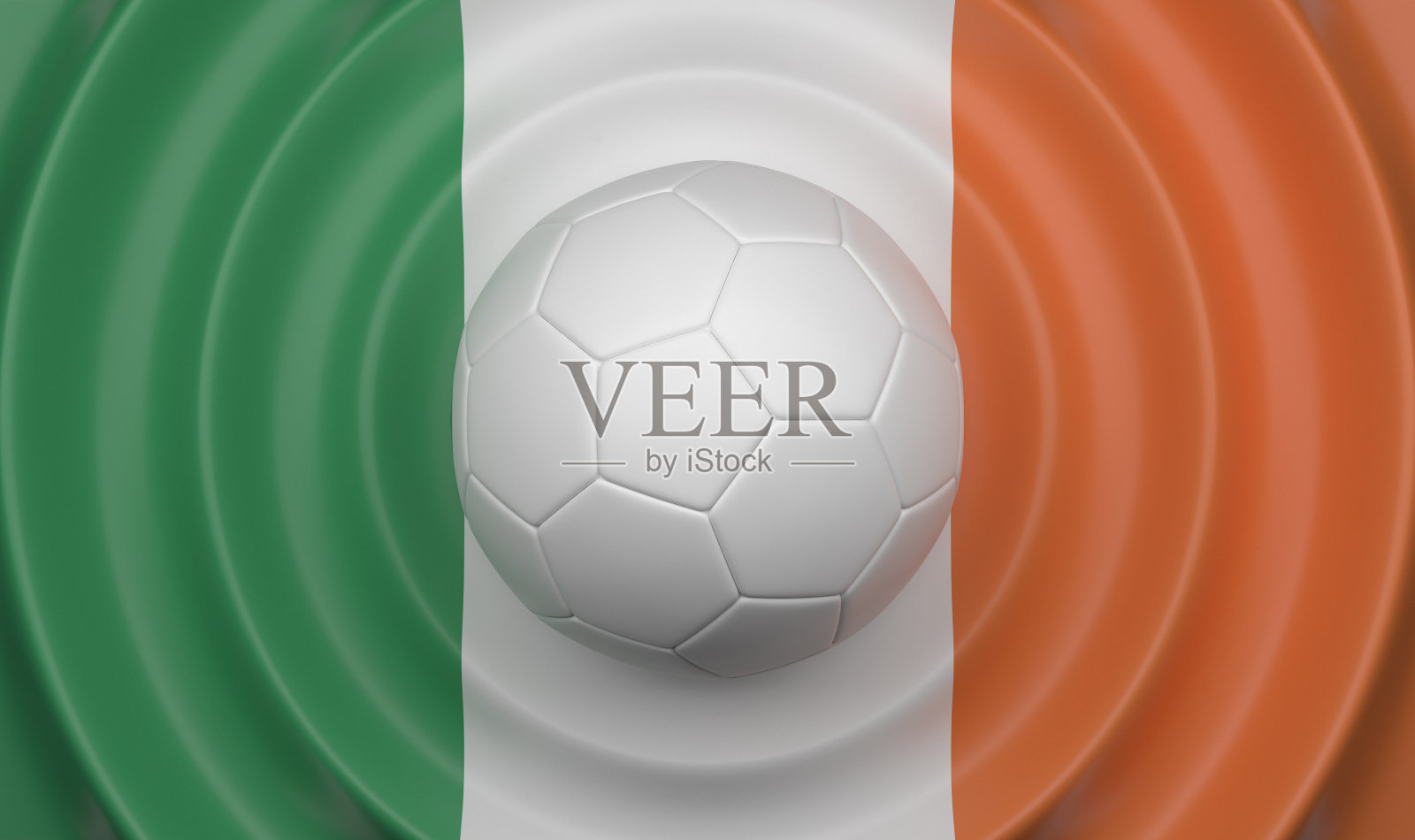 爱尔兰，波浪背景下的足球照片摄影图片