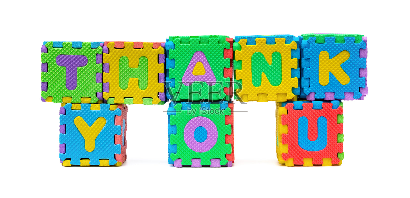 谢谢你的形状由字母拼图在白色照片摄影图片