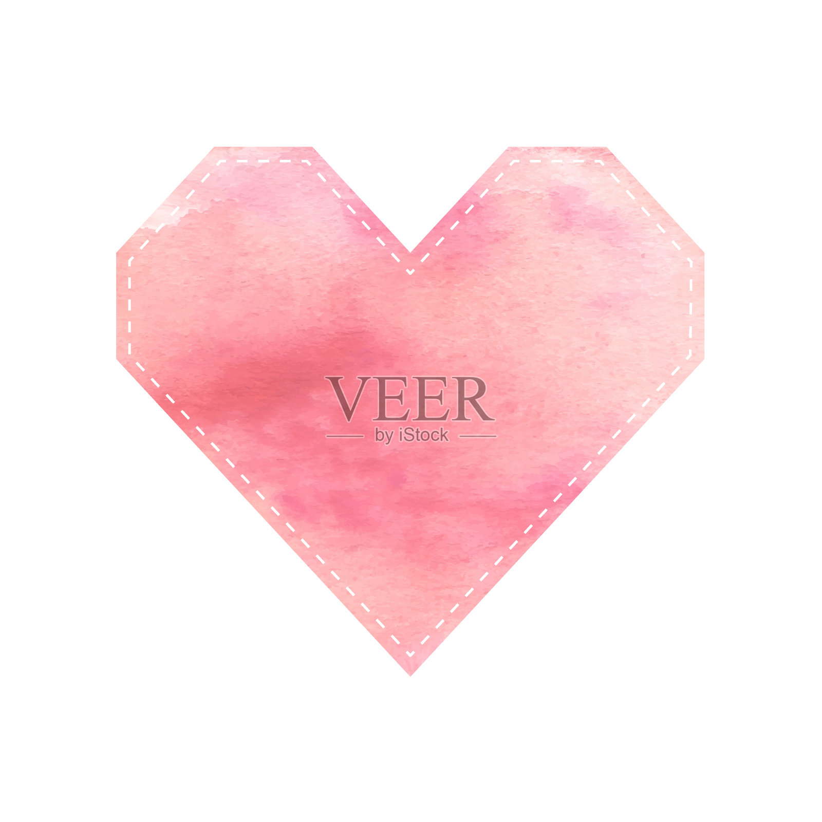 白色背景上的粉色心形图案插画图片素材