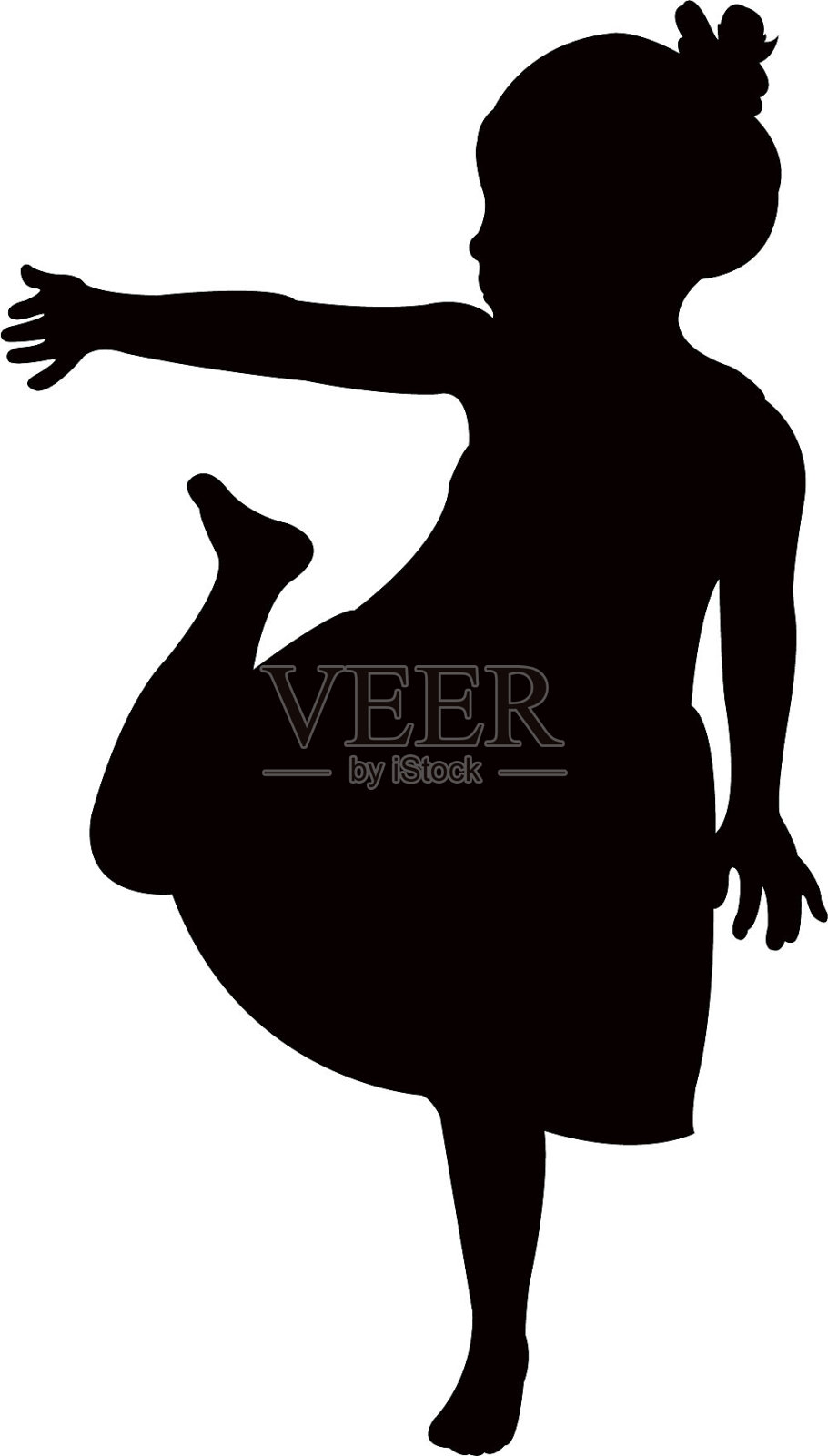 女孩跳舞的形体剪影向量设计元素图片