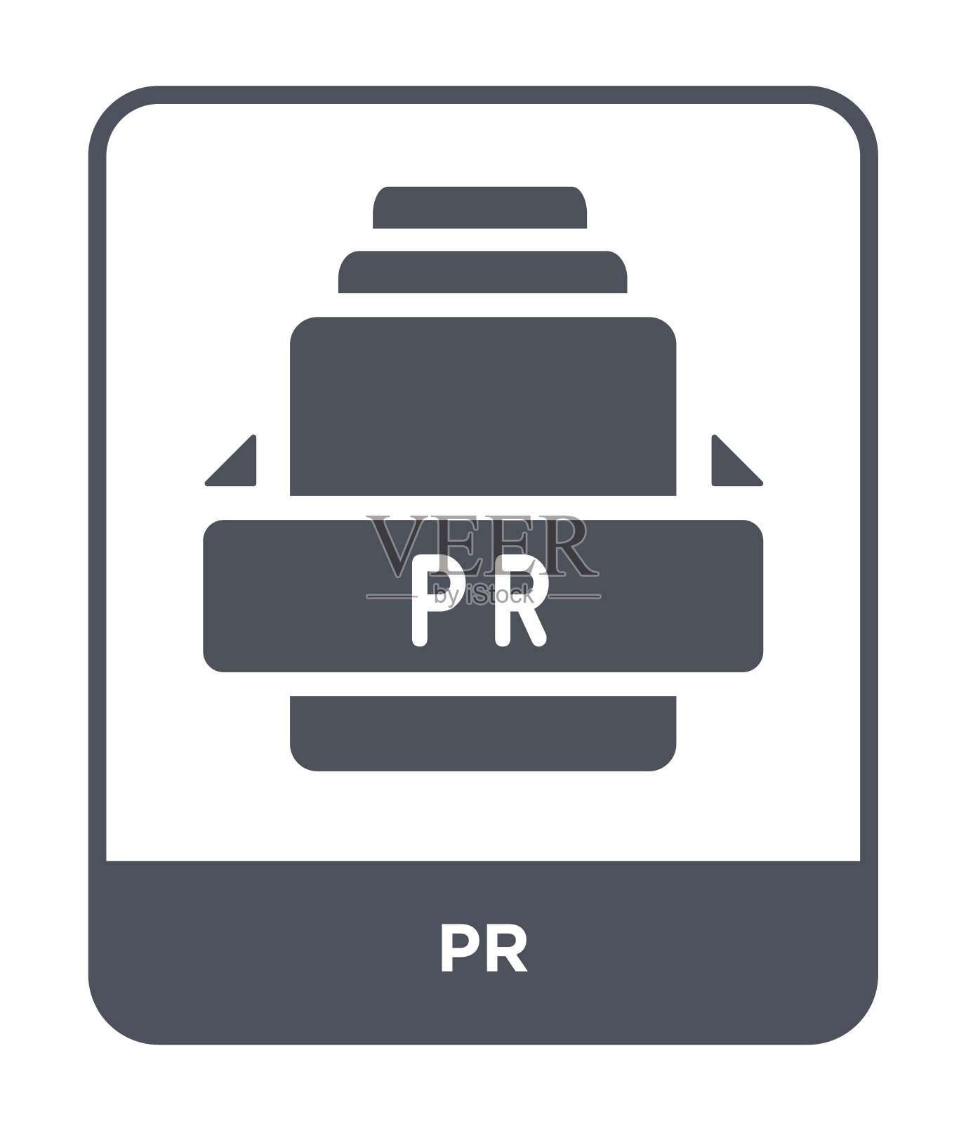 pr图标矢量白色背景，pr时尚填充图标从文件类型集合图标素材